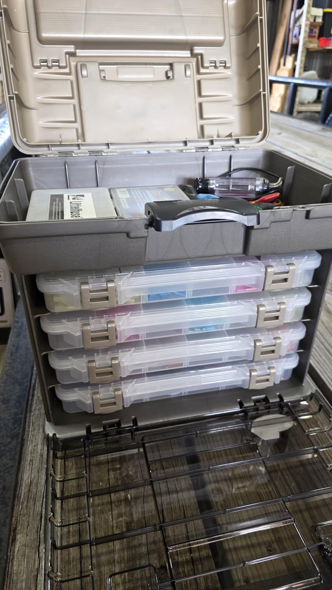 Plano Guide Series StowAway 4-By Rack System Tackle Box, Holds 4 3700 Utility Tackle Boxes, Quick-Access Top Storage customer photo 1