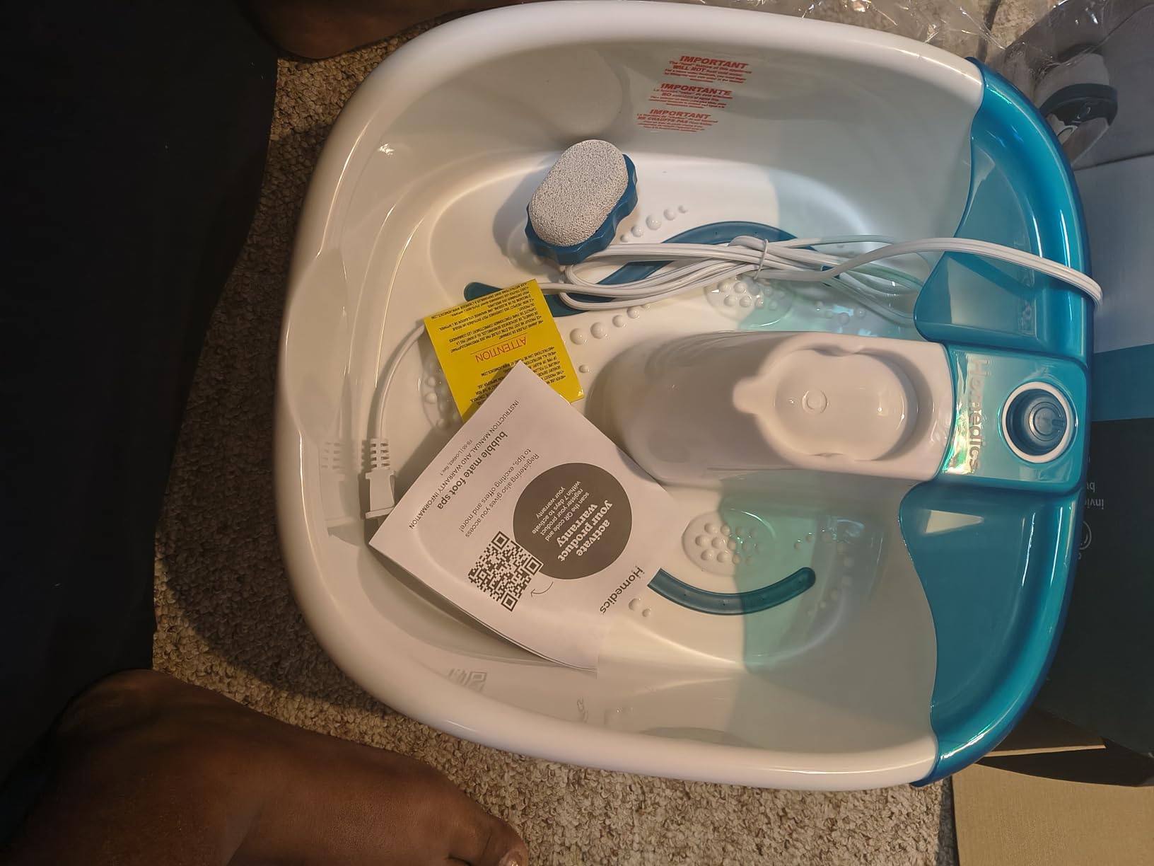 Homedics Bubble Mate Foot Spa, Toe Touch Controlled Foot Bath with Invigorating Bubbles and Splash Proof, Raised Massage Nodes and Removable Pumice Stone customer photo 2
