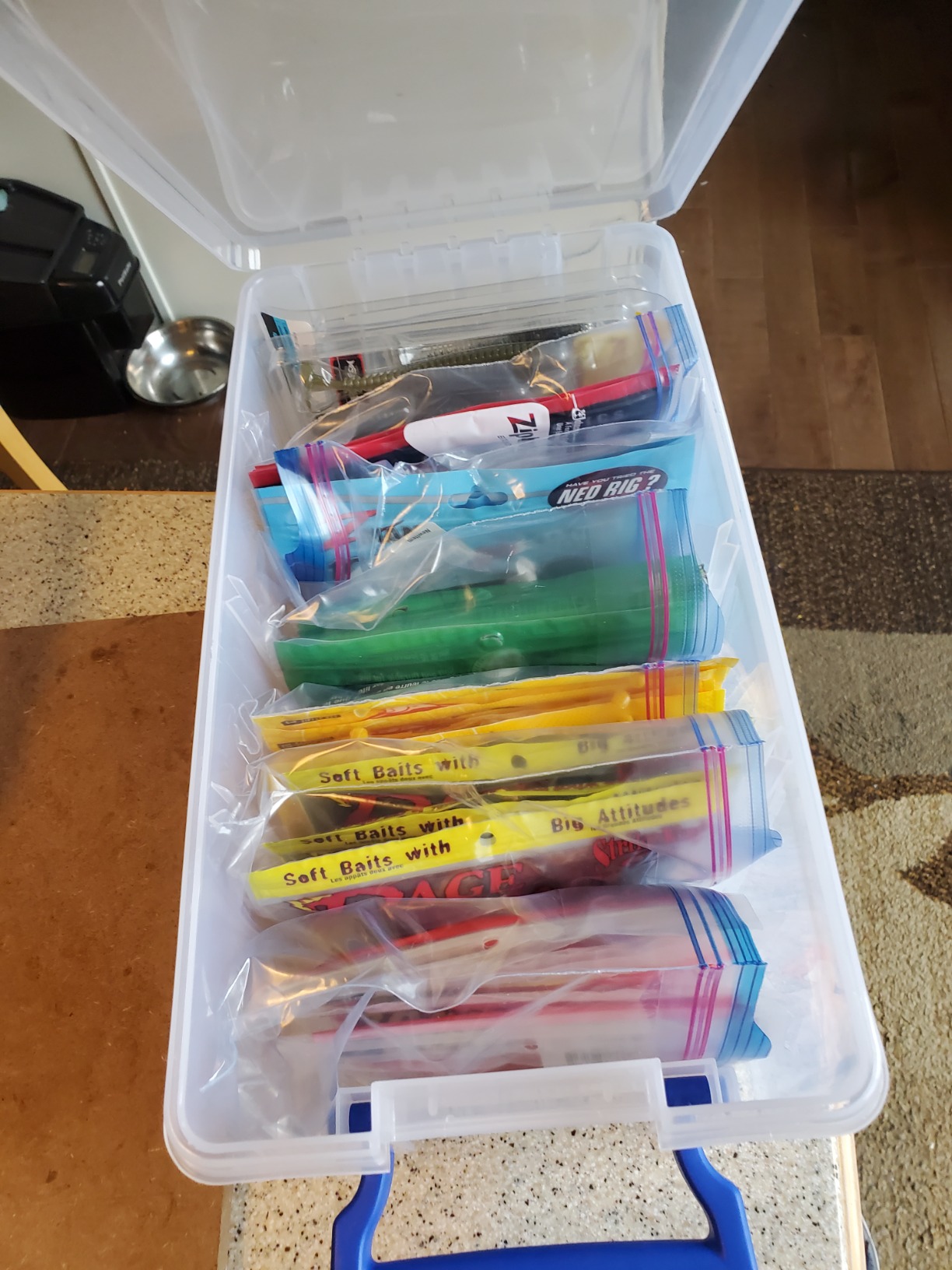 Flambeau Outdoors 4510 Clear Fishing Organizer - Super Half Satchel Soft Fishing Lure Storage, Bait Organizer, Tuff Tainer with Zerust Anti-Rust Dividers customer photo 2
