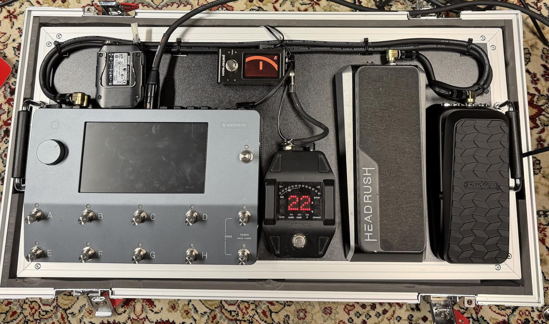 Gator Cases G-TOUR Series Gutiar Pedal board with ATA Road Case, Wheels and Pull Handle, Large: 24