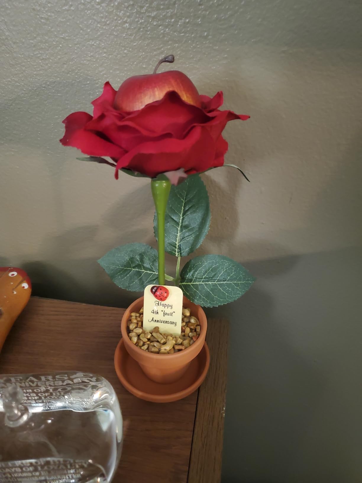 1st Year Paper Wedding Anniversary Red Rose - Paper Rose Gift - 7