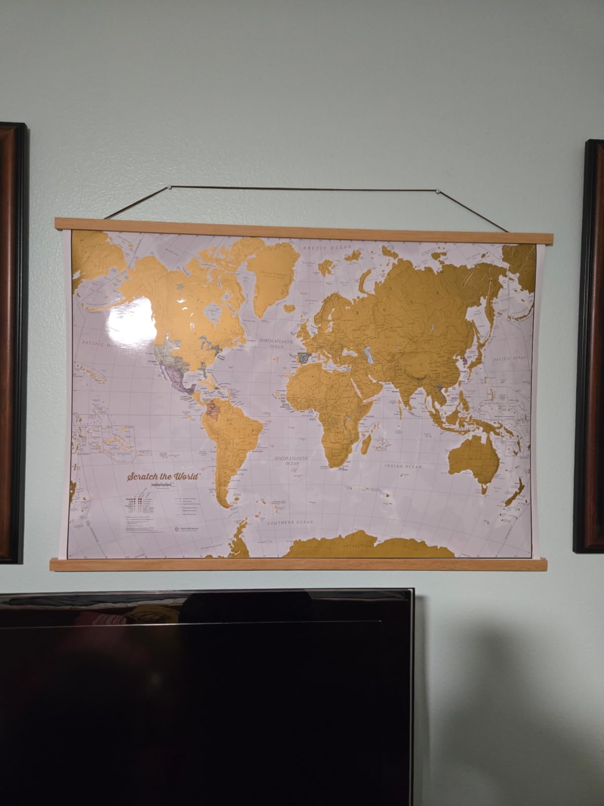 Scratch The World ® Travel Map - Frameable Scratch Off World Map Poster - X-Large 23 x 33 - Maps International - 50 Years of Making Maps - Updated 2025 - Cartographic Detail Featuring Country & State Borders customer photo 1