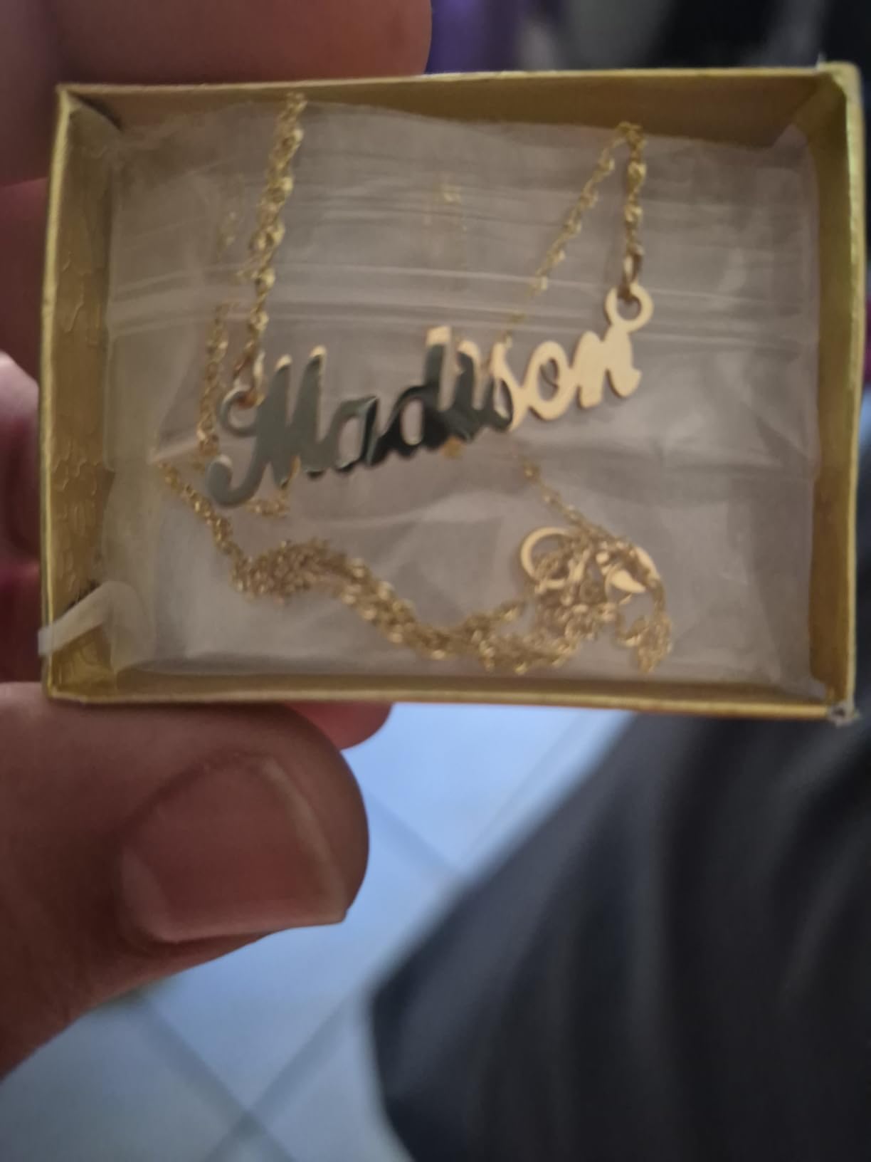 10k Yellow Gold Personalized Name Necklace - Style 4 - Custom Made Any Name customer photo 1