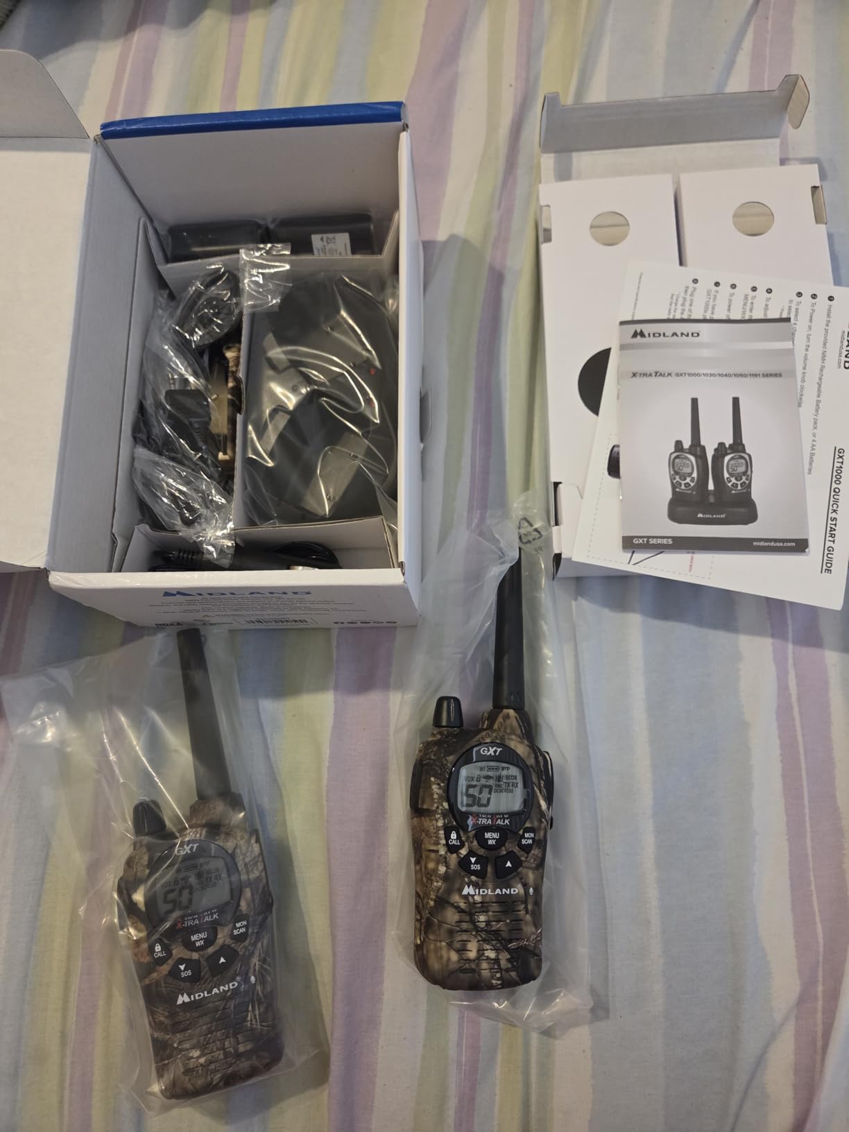 Midland GXT1030VP4 GMRS Two-Way Radio (50-Channel, Long Range, 142 Privacy Codes, SOS, NOAA, Rechargeable Nickel Battery, Black/Yellow, 2-Pack) customer photo 1