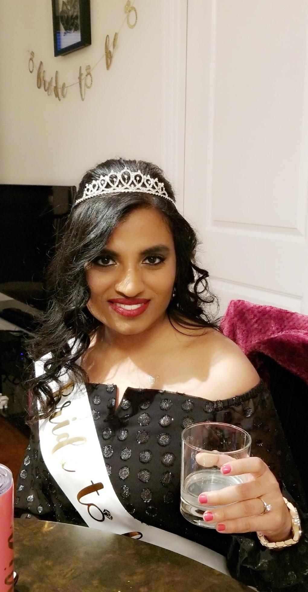 Fetti Bachelorette Party Decorations Kit - Bride To Be Shower Decorations | Sash, Rhinestone Tiara, Veil + Bride Tribe Tattoos customer photo 2