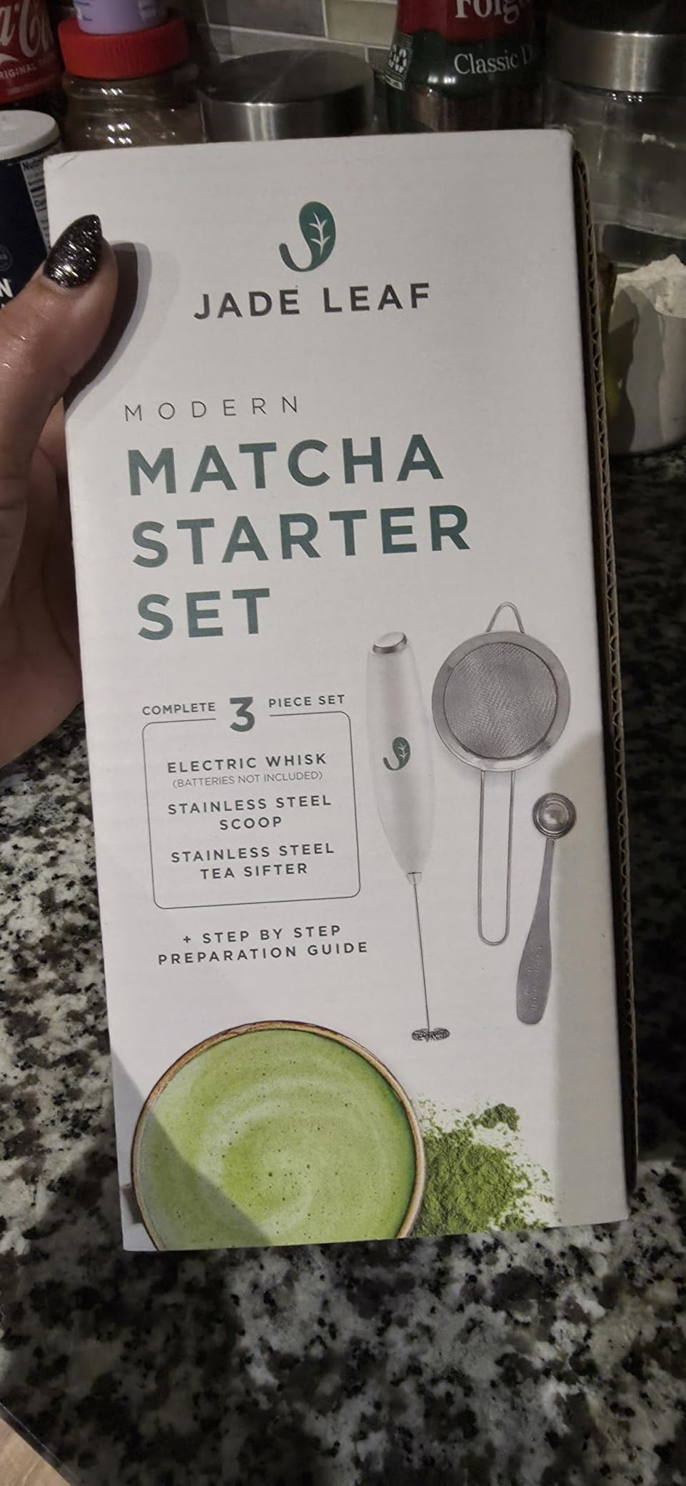 Jade Leaf Matcha - Traditional Starter Set - Japanese Matcha Gift Set Includes: Bamboo Whisk (Chasen), Scoop (Chashaku), Stainless Steel Sifter, Fully Printed Handbook customer photo 1