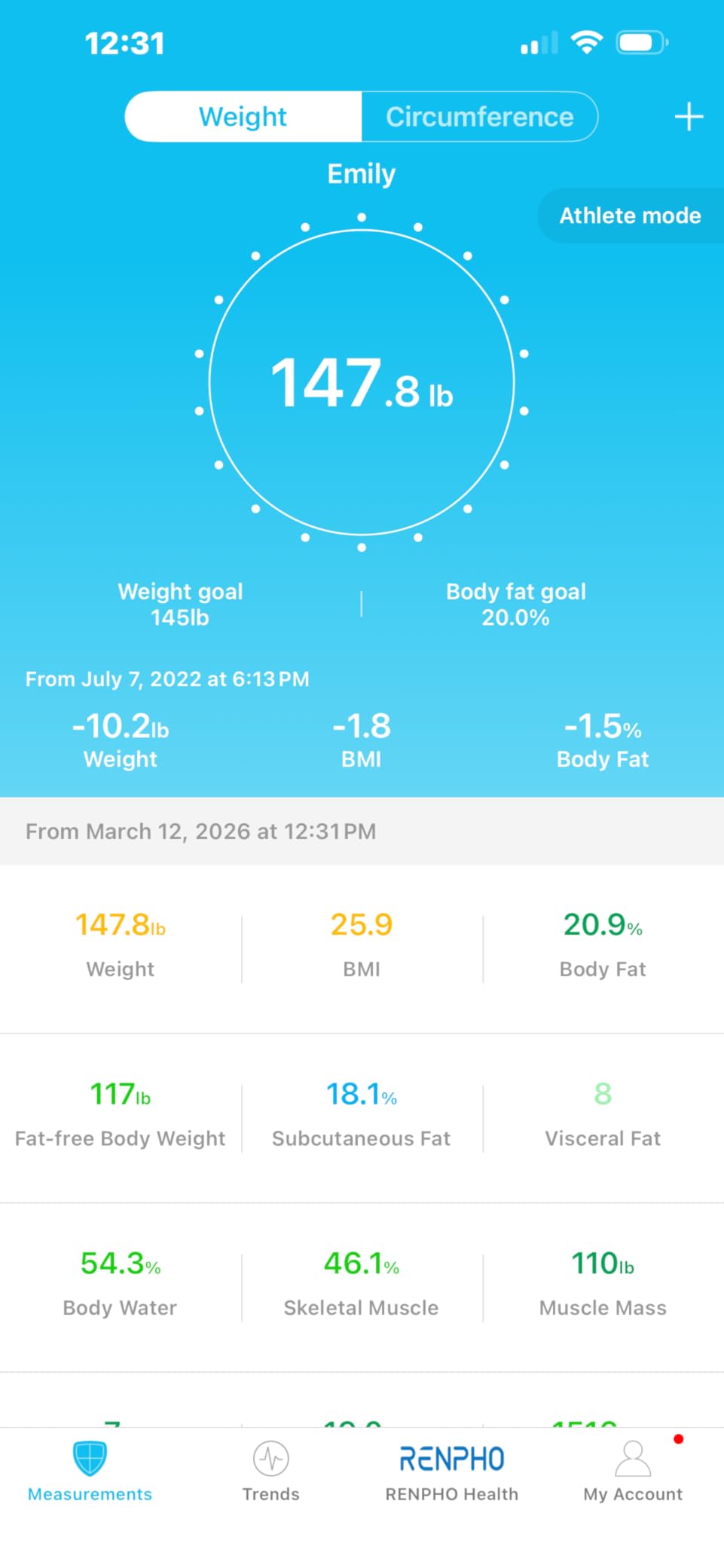 RENPHO Smart Scale for Body Weight, FSA&HSA Eligible, Bathroom Digital Scale with BMI, Body Fat, Bluetooth Fitness Equipment Sync with Apps, Accurate for Weight Loss, Home Use, 400 lbs - Elis 1 customer photo 2