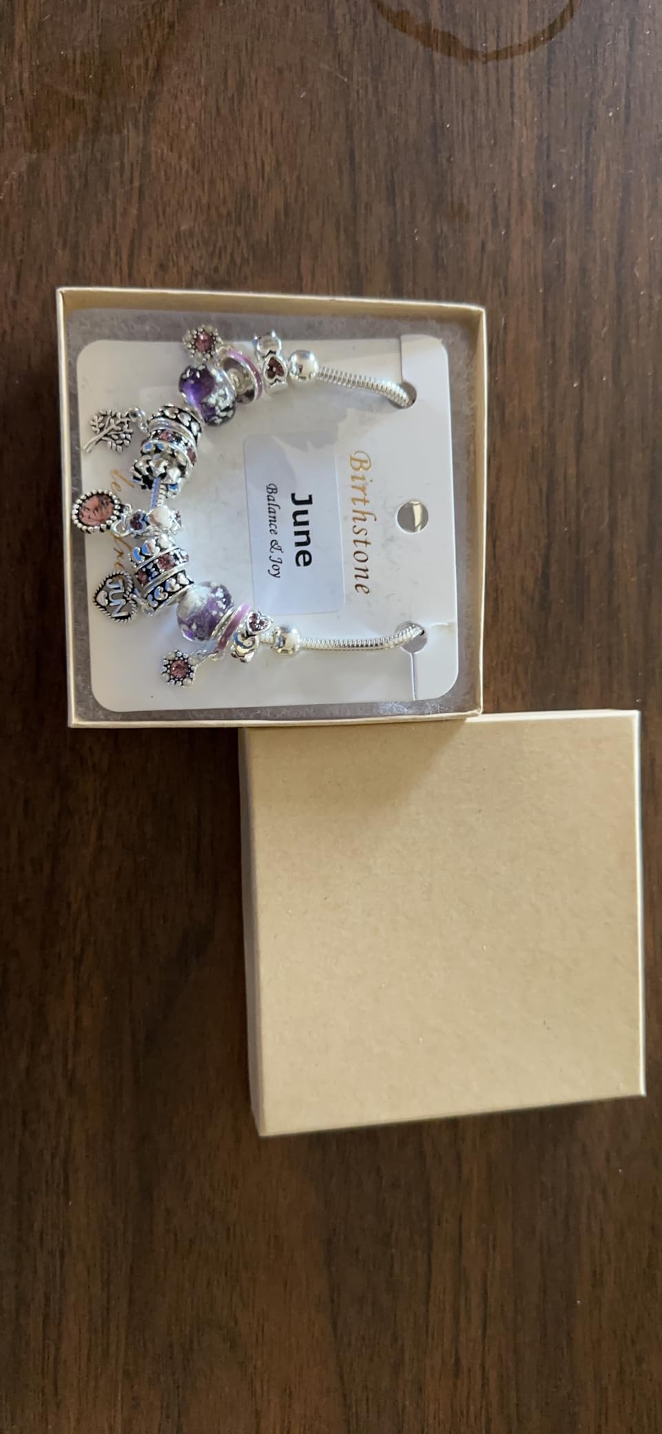 Birthstone Bracelet Multi-Color Charm Beads Silvertone customer photo 1