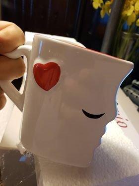 MIAMIO - Coffee Mugs/Kissing Mugs Set Ceramic with Gift Box (Red) customer photo 2