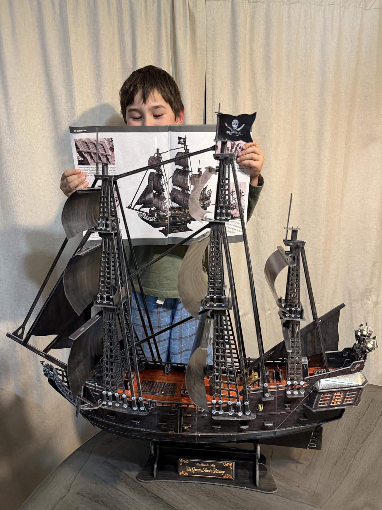 CubicFun 3D Puzzles for Adults Home Decor Pirate Ship Gifts for Men Women Model Kits Brain Teaser Gifts for mom,Queen Anne's Revenge 340 Pcs Easter Gift customer photo 2