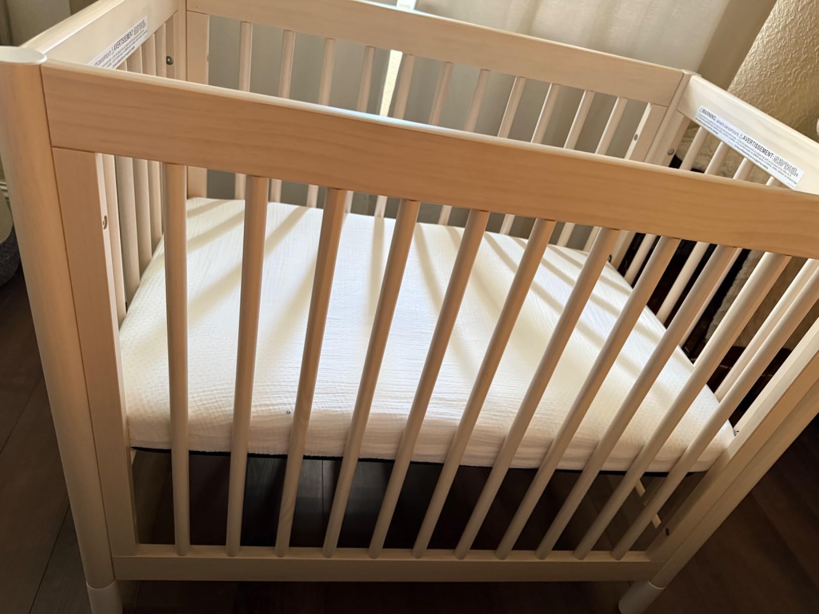 Babyletto Gelato 4-in-1 Convertible Mini Crib in White and Washed Natural, Greenguard Gold Certified customer photo 2
