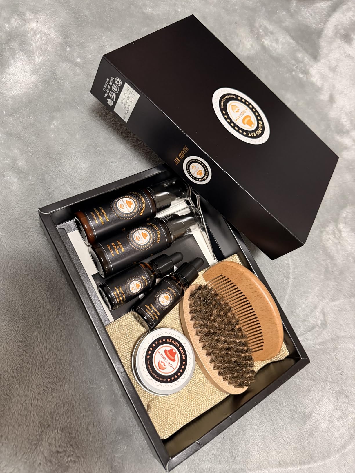 XIKEZAN Beard Kit for Men Grooming & Care w/Beard Conditioner, Wash, Oil, Balm - Birthday Gifts for Men Him Boyfriend Christmas Stocking Stuffers customer photo 1