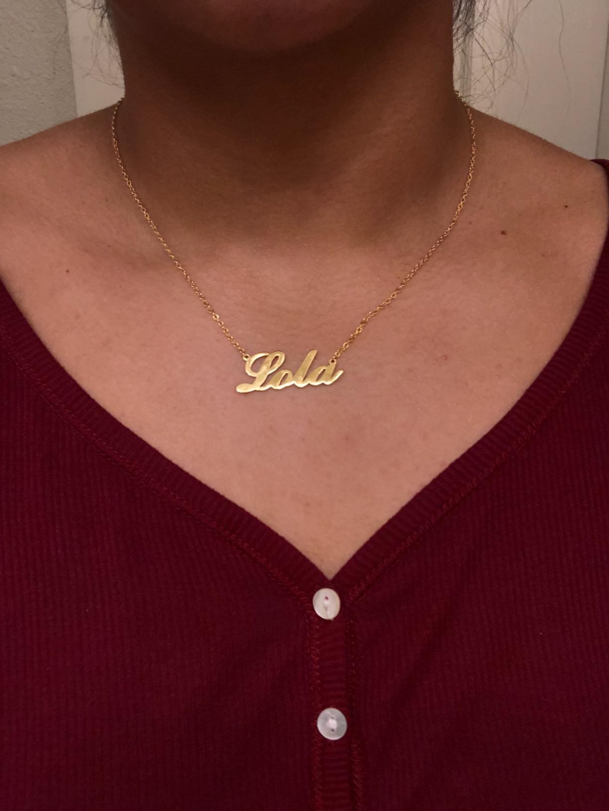 Personalized Name Necklace 18K Gold Plated 925 Sterling Silver Custom Made Any Nameplate Pendant Jewelry for Women Mom customer photo 2