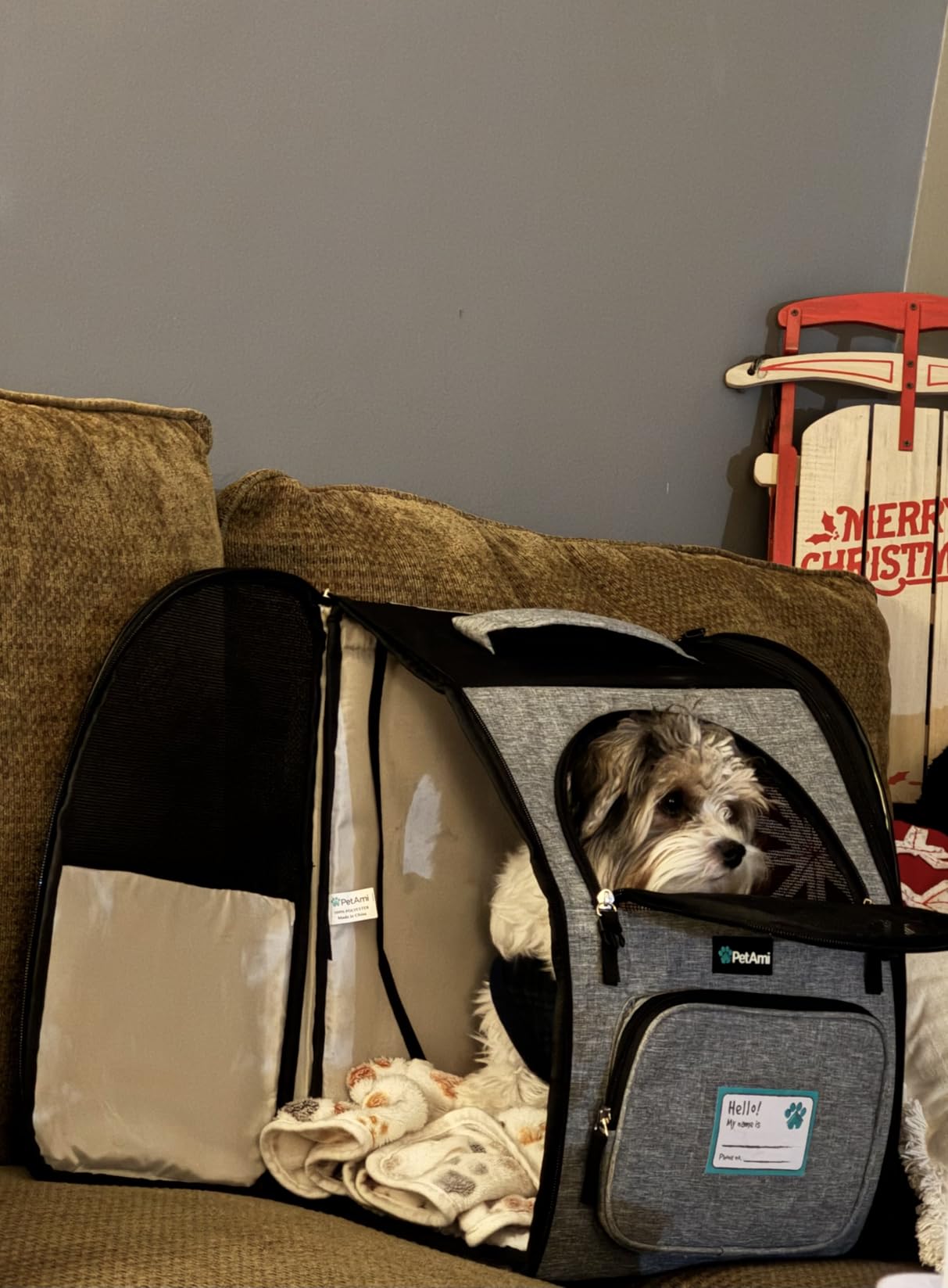 PetAmi Dog Backpack Carrier for Small Large Cat, Pet, Puppy, Ventilated Pet Hiking Backpack Travel Bag, Airline Approved Cat Backpack Carrier, Camping Biking Dog Bag Up to 18lbs Pet, Black customer photo 1