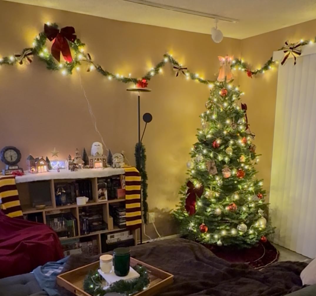 JMEXSUSS 100 LED String Lights Indoor Bedroom, 8 Modes Warm White Christmas Lights Plug in, 33ft Connectable Room Fairy Twinkle Light Outdoor for Mirror Room Home Garden Xmas Tree customer photo 2