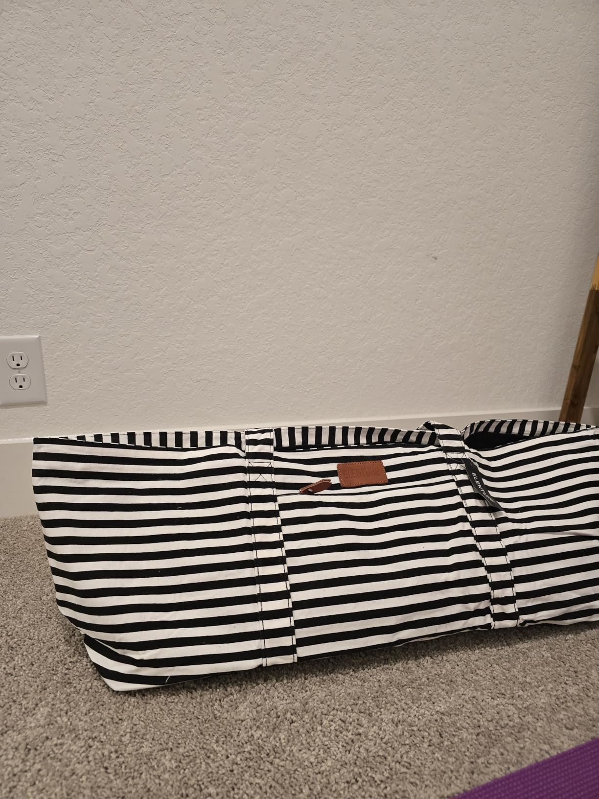 Large Yoga Mat Bag for Women Men, Travel Gym Bag for Pilates Office Beach Workout, Yoga Mat Tote Carrier with Mat Strap for 1/4