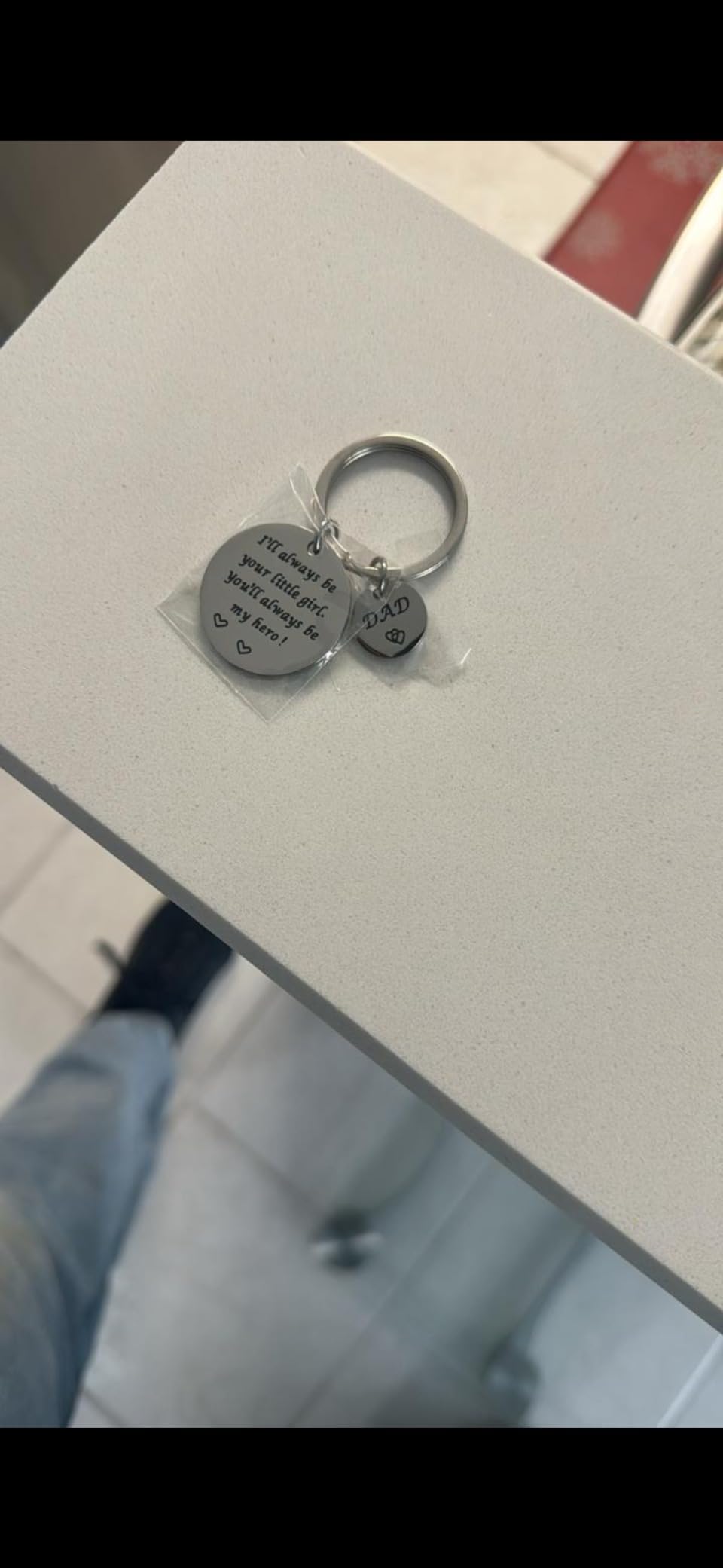 Father's Day Gift - Dad Gifts from Daughter for Birthday Christmas Valentine's Day, I'll Always Be Your Little Girl, You Will Always Be My Hero Daddy Keychain, Father Daughter Keyring customer photo 1
