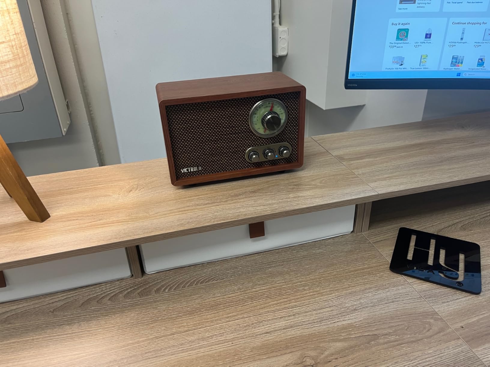 Victrola Willow - Retro Wood Bluetooth Radio with Built-in Speakers: Elegant & Vintage Design, Rotary AM/FM Tuning Dial, Bass & Treble Control customer photo 2