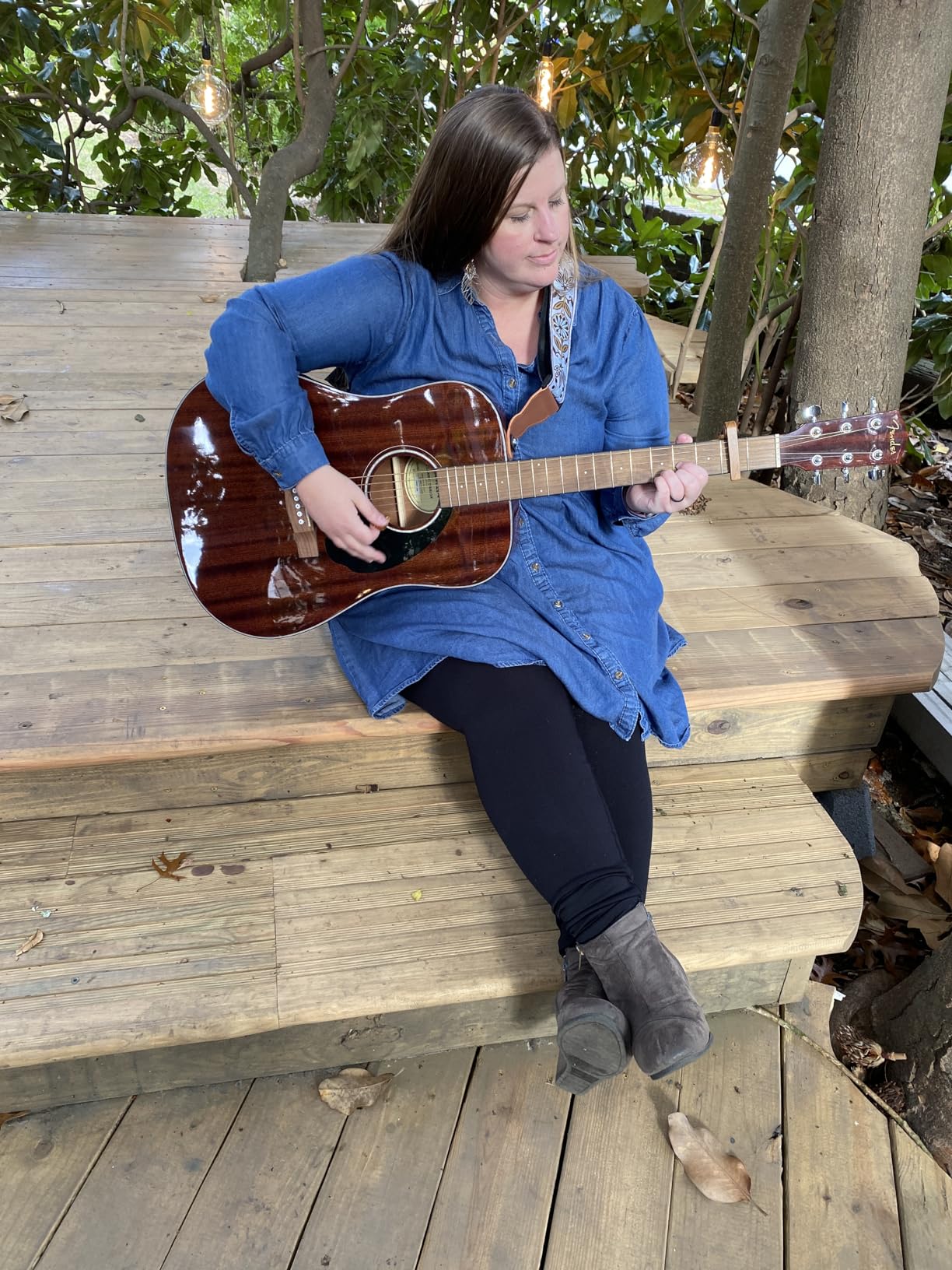 Fender CD-60S Dreadnought Acoustic Guitar - All-Mahogany with Rounded Walnut Fingerboard customer photo 1