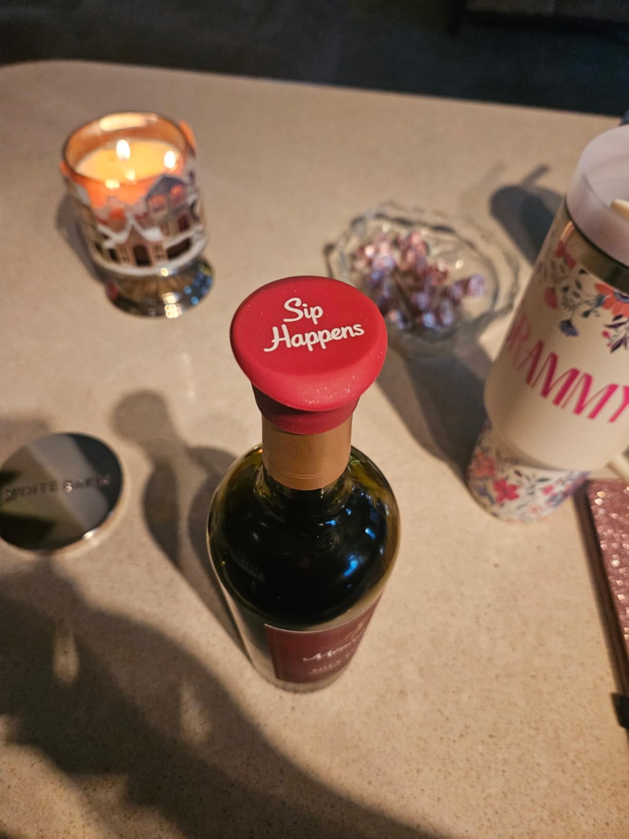 Wine Gift Basket - This Wine Gift Box Contains 13 Wine Gifts For Women - A Wine Basket with Funny Socks, Wine Stoppers, Wine Tote, Coasters and a Funny Wine Glass. customer photo 1