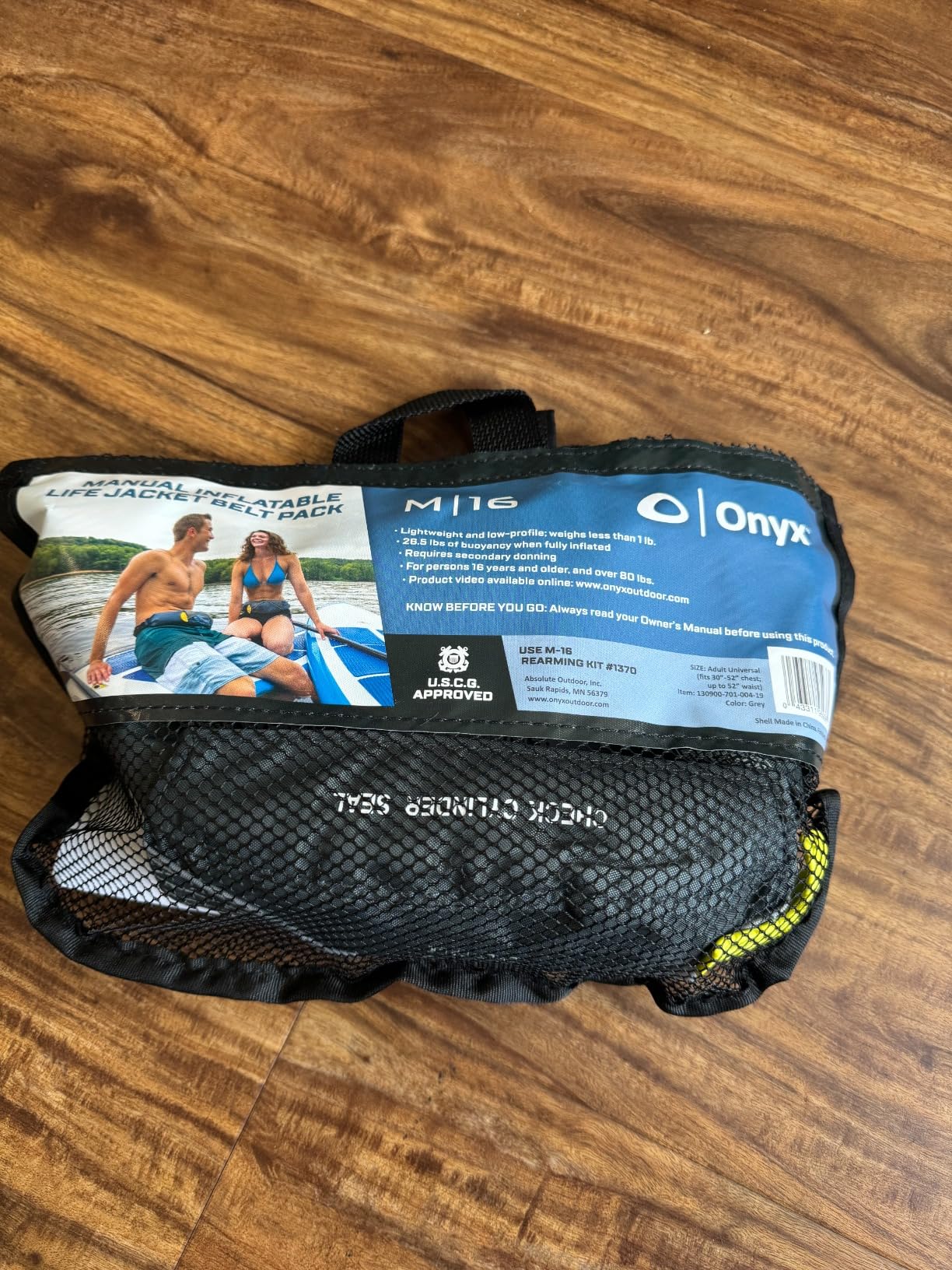 Onyx M-16 Manual Inflatable Belt Pack, U.S. Coast Guard Approved, Low Profile, Compact Design, Approved for Users 16 Years and Older and Over 80 pounds customer photo 1