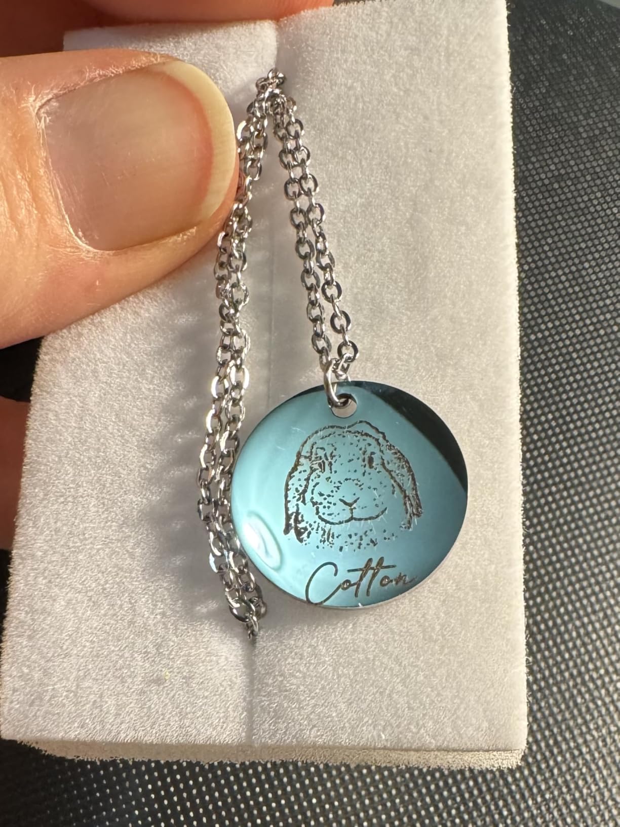 MignonandMignon Personalized Pet Portrait Necklace - Custom Jewelry Gift for Dog or Cat Lovers Unique Holiday Gifts for Her -LCN-AP customer photo 2