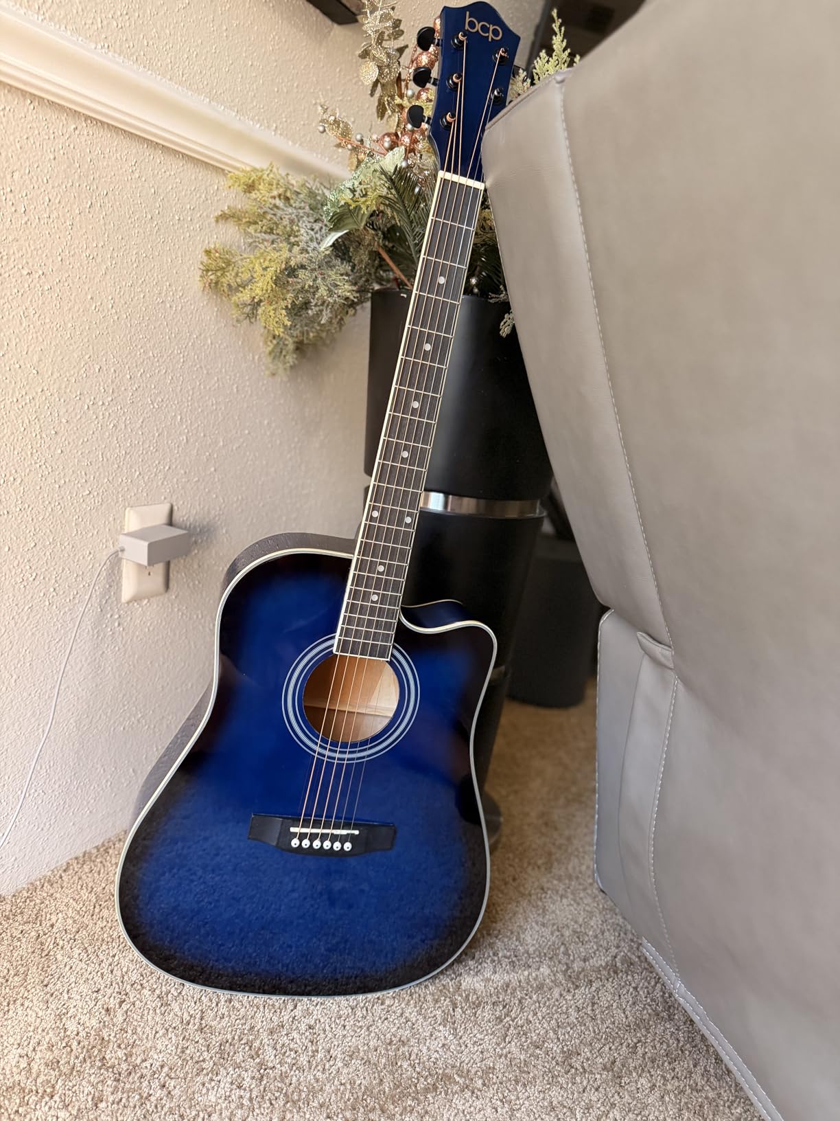 Best Choice Products 41in Beginner Acoustic Guitar - Full Size All Wood Cutaway with Case, Strap, Capo, Strings, Picks customer photo 2