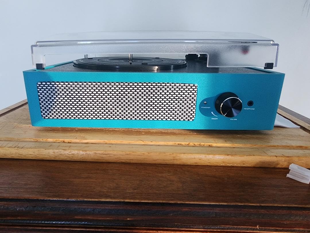 Vinyl Record Player Turntable with Built-in Bluetooth Receiver & 2 Stereo Speakers, 3 Speed 3 Size Portable Retro Record Player for Entertainment and Home Decoration customer photo 2