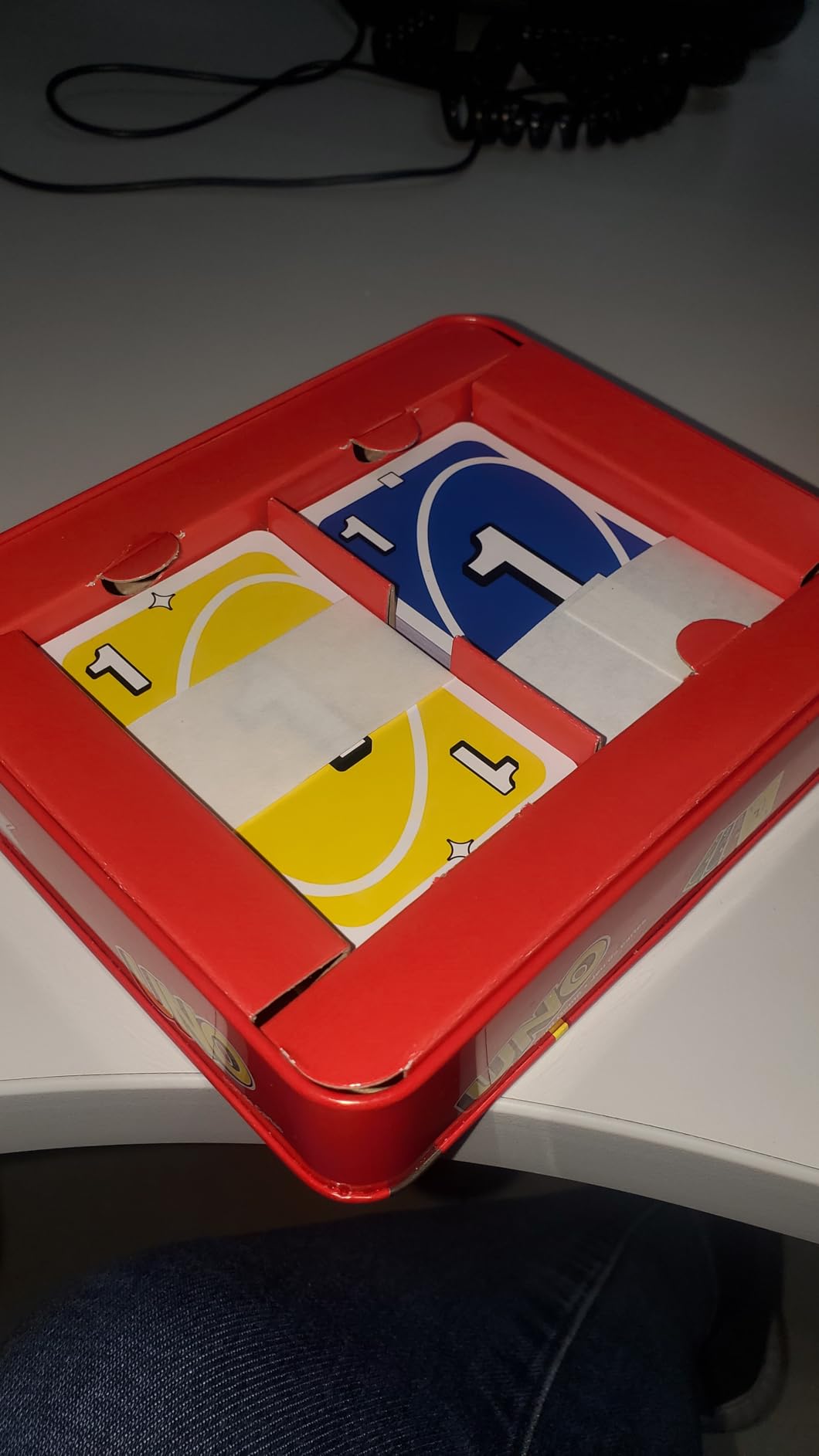 Mattel Games UNO Card Game in Travel & Storage Tin for Kid, Adult & Family Nights & Parties, Color Blind Accessible & Customizable Deck (Amazon Exclusive) customer photo 2