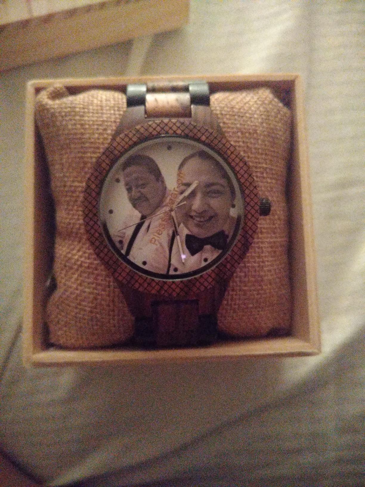 Mens Personalized Engraved Wooden Watches Quartz Casual Wristwatches for Men Family Friends Customized Gift customer photo 1
