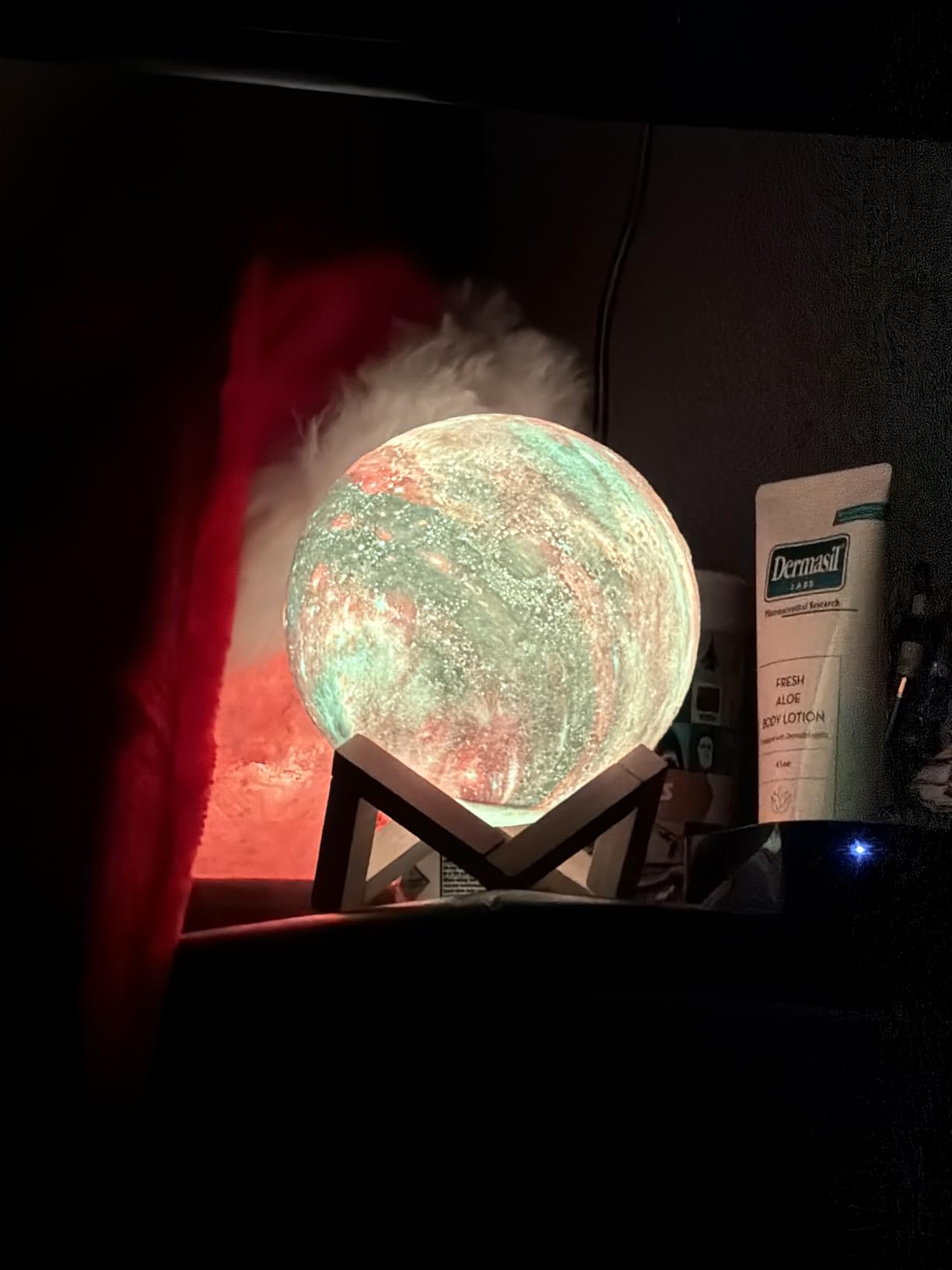 BRIGHTWORLD Moon Lamp Galaxy Lamp 5.9 inch 16 Colors LED 3D Moon Light, Remote & Touch Control Moon Night Light Christmas Gifts for Girls Boys Kids Women Birthday (Wooden Base) customer photo 1