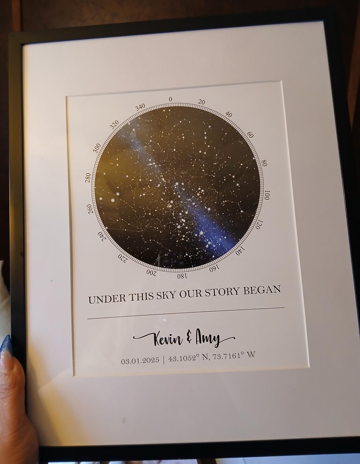 Custom Star Map - Personalized (Multiple Sizes - Unframed Print, Star Constellation Wall Art, Great Gift - Special Occasion, Engagement, Wedding, Birthday, Anniversary) customer photo 1