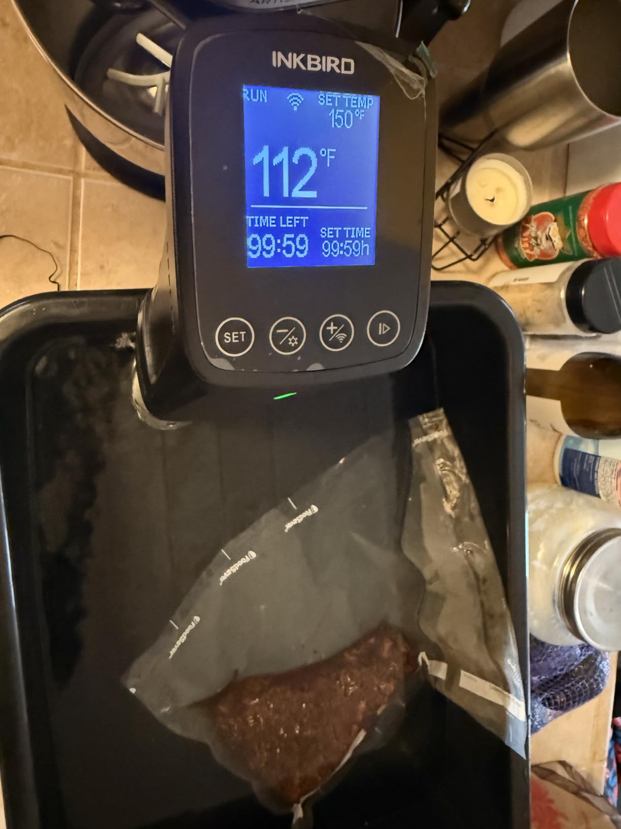INKBIRD WIFI Sous Vide Cooker ISV-100W, 1000 Watts Sous Vide Machine Immersion Circulator with 14 Preset Recipes on APP & Calibration Function, Thermal Immersion, Fast-Heating with Timer customer photo 1
