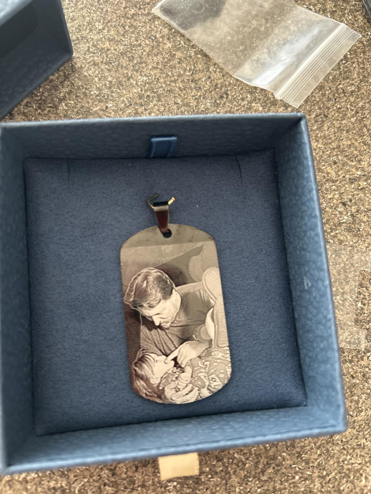 PicturesOnGold.com Black Plated Stainless Steel Custom Photo Dog Tag Pendant Personalized Picture Necklace w- 24 inch Ball Chain - 1 1/4 Inches x 2 Inches - Jewelry Gifts for Men & Women customer photo 1