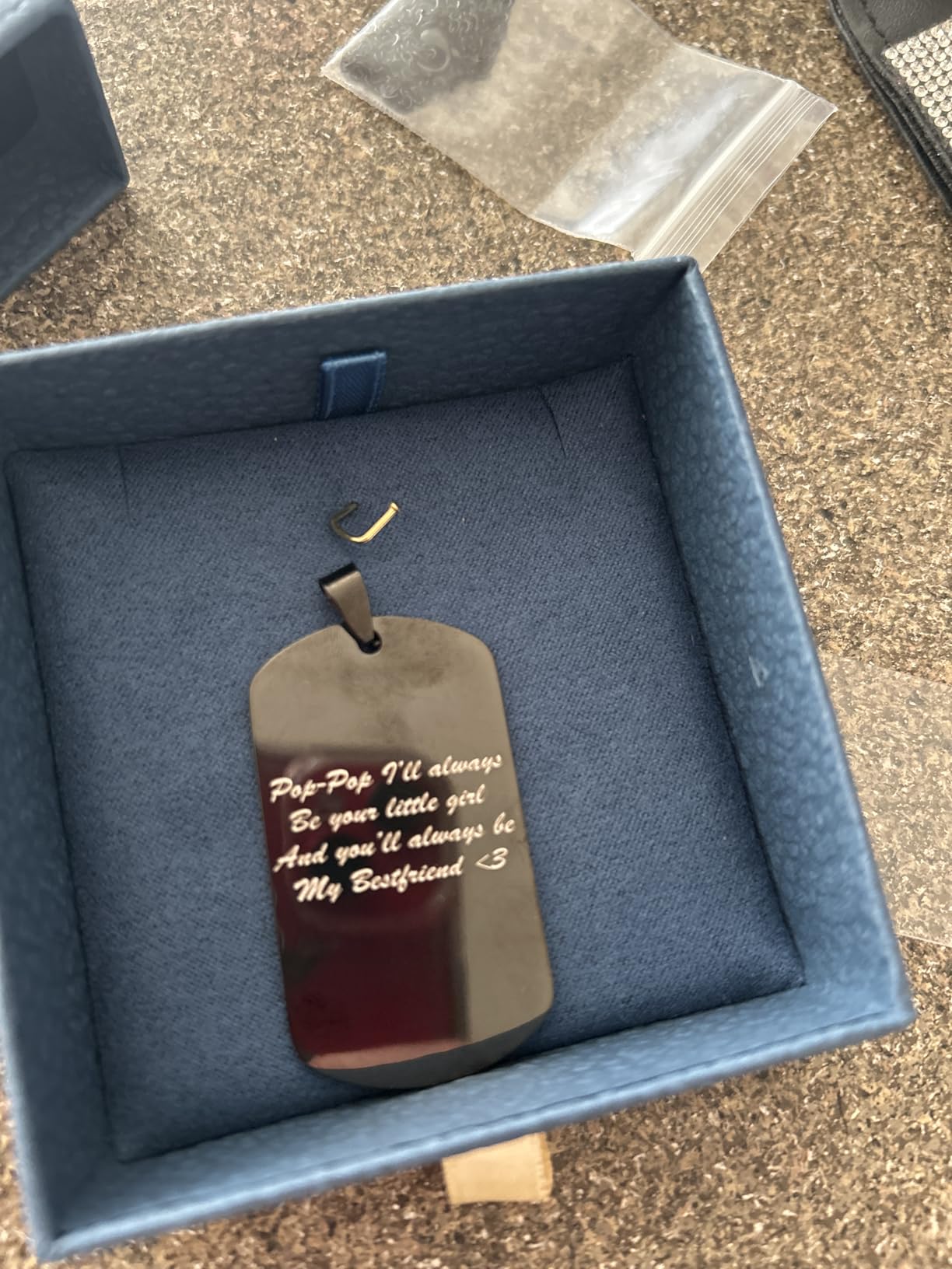 PicturesOnGold.com Black Plated Stainless Steel Custom Photo Dog Tag Pendant Personalized Picture Necklace w- 24 inch Ball Chain - 1 1/4 Inches x 2 Inches - Jewelry Gifts for Men & Women customer photo 2