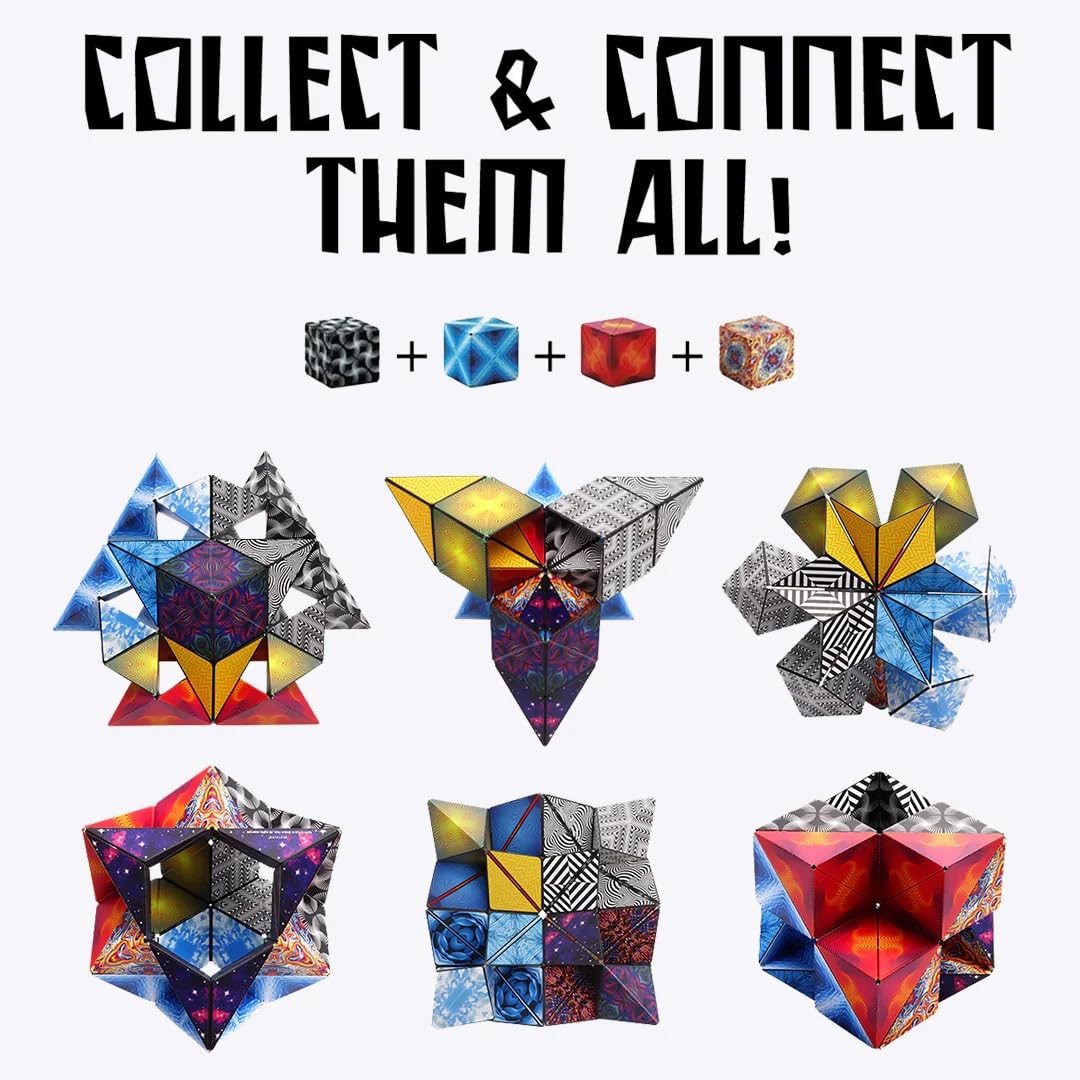 Shashibo Shape Shifting Box - STEM Fidget Toy with Ultra Strong Magnets - Sensory Puzzle Cube Transforms Into 100+ Shapes, Easter Basket Stuffers Gift for Kids, Teens, and Adults (Spaced Out) customer photo 2
