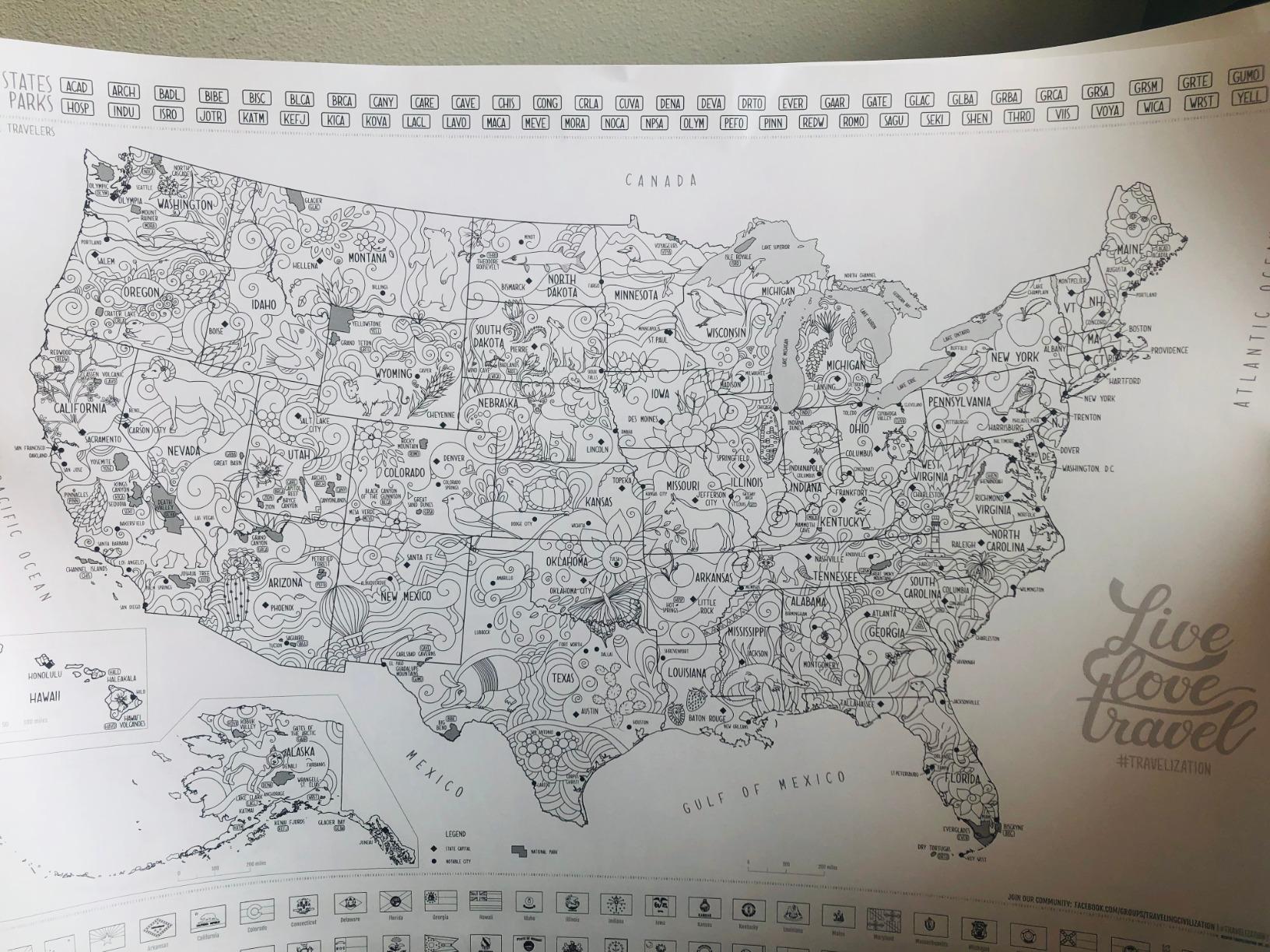 Scratch Off Travel Map World & United States National Parks 2 in 1 - Large 24x17 Quality Laminated Poster Paper - World & USA Wall Posters w/Flags, Art Coloring Pages & Scratch Tool - Traveler Gift customer photo 2
