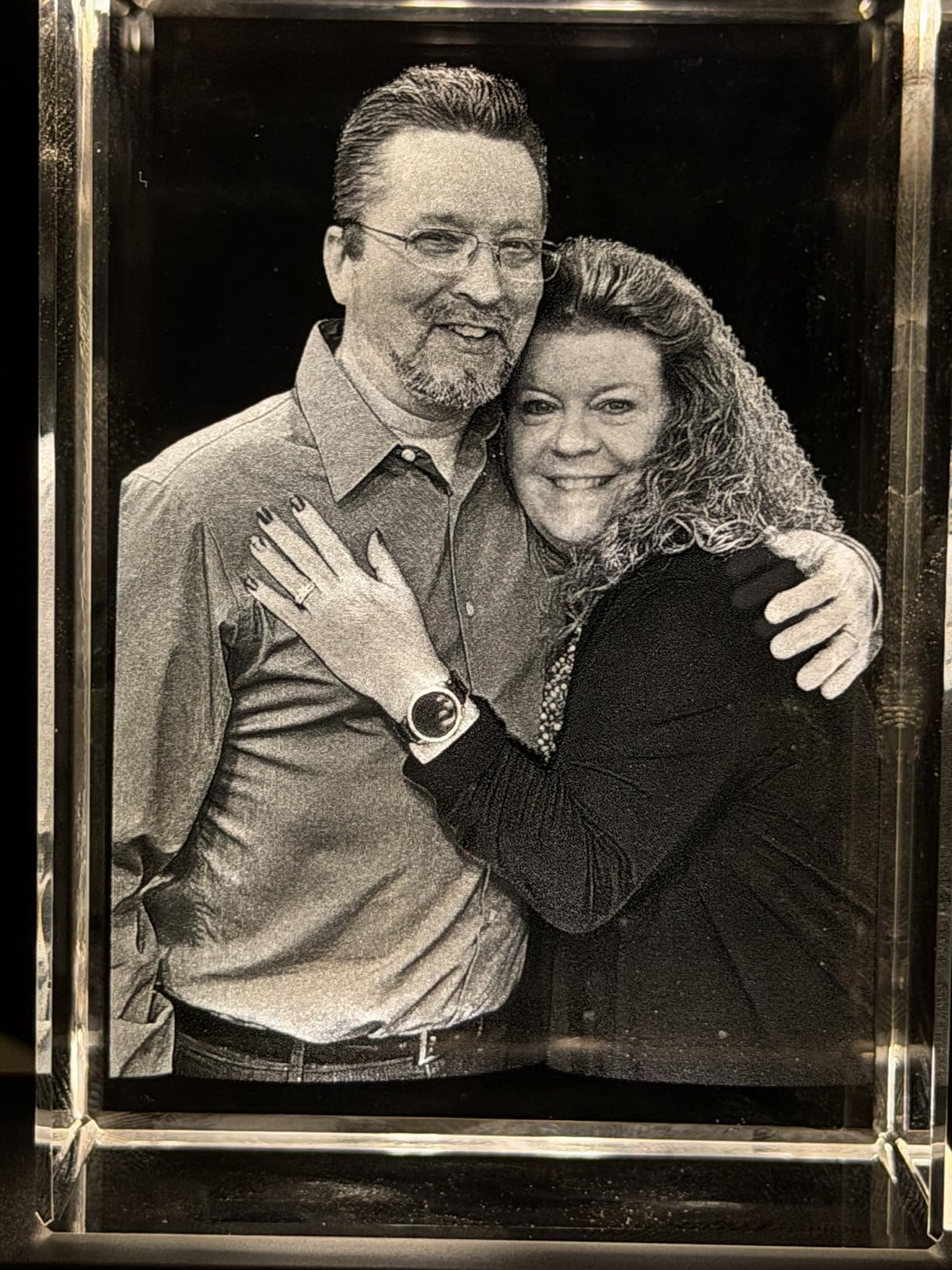 ArtPix 3D Crystal Photo, Personalized Gifts for Women, Wife, Her, Him, Men, Husband, Grandma, Great Customized Gift With Your Own Photo, Custom Glass 3D Laser Etched Picture Wedding customer photo 2