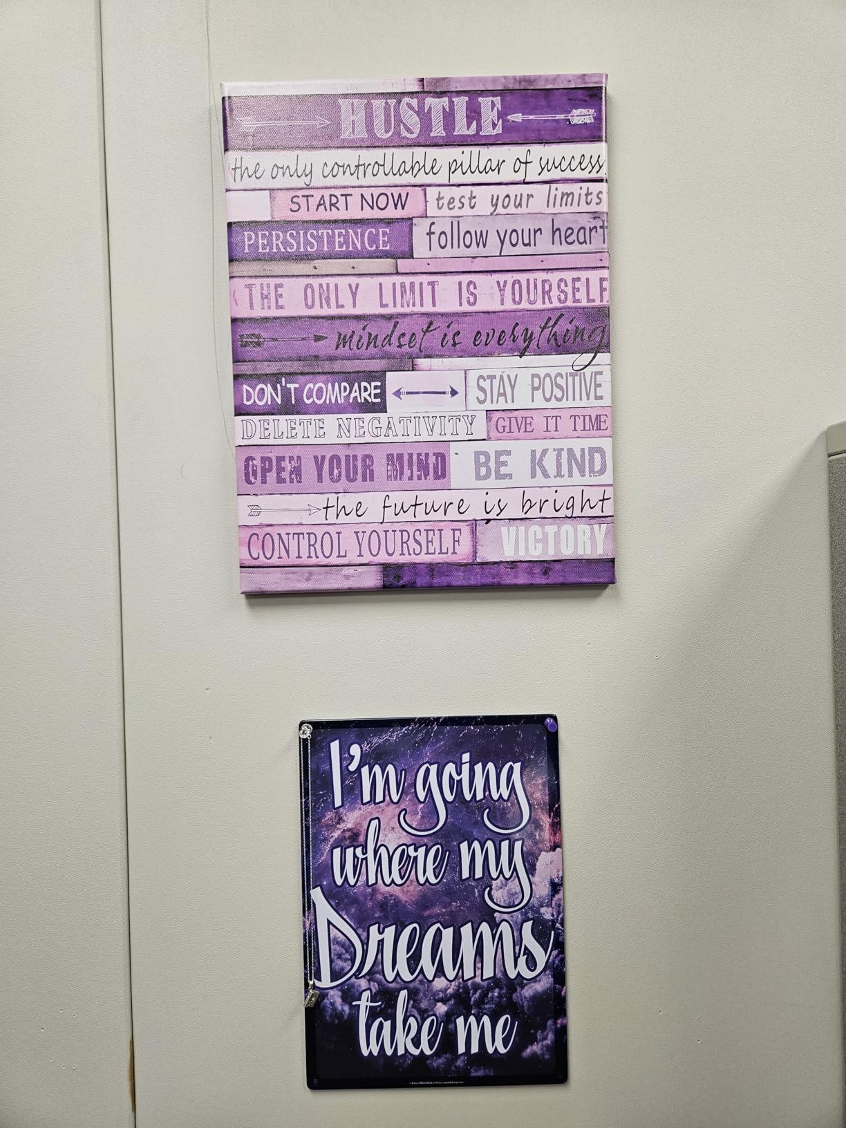 Inspirational Wall Art for Office Quotes Theme Wall Decor for Women Motivational Canvas Prints Framed Wall Art for Bathrooms Size 12 x 16 Inch customer photo 2