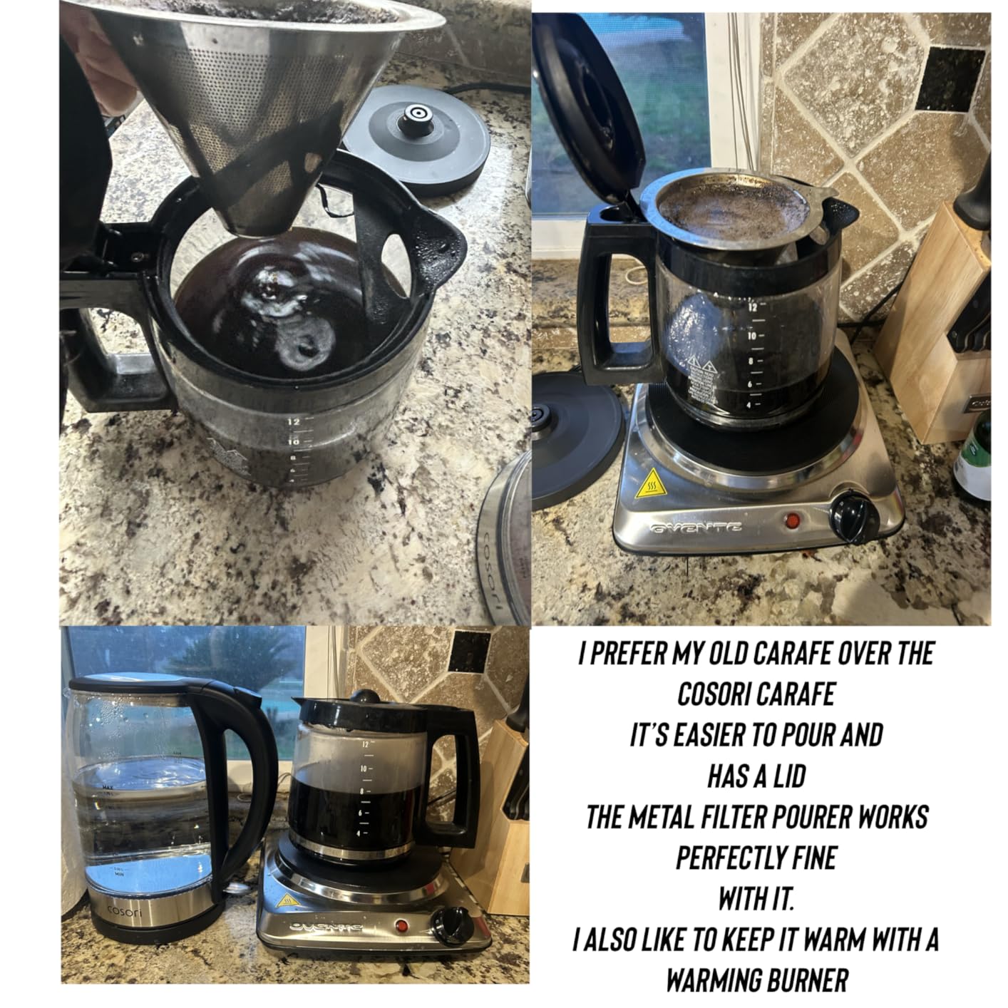 COSORI Pour Over Coffee Maker with Double Layer Stainless Steel Filter, 8-Cup, 34oz, Drip Coffee Maker, Coffee Dripper Brewer, High Heat Resistant Carafe, also for Camping, Hiking customer photo 2