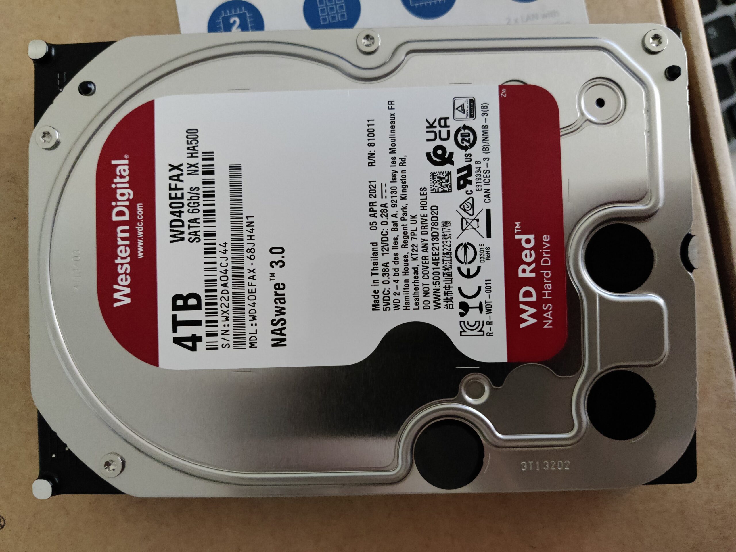 4TB WD Red NAS Internal Hard Drive HDD - 5400 RPM, SATA 6 Gb/s, SMR, 256MB Cache, 3.5