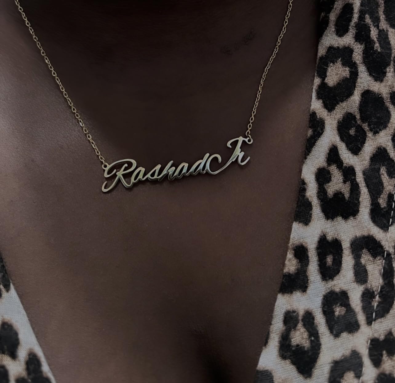 Name Necklace Personalized, 18K Gold Plated Custom Name Necklace Nameplate Pendant Jewelry Gift for Women, Girls customer photo 2