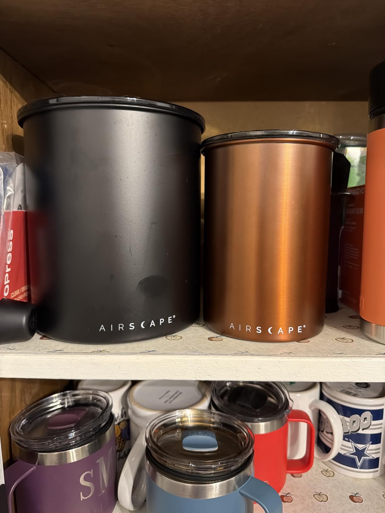 Planetary Design Airscape Stainless Steel Coffee Canister | Food Storage Container | US Patented Inner Plunger Lid REMOVES Excess Oxygen | Don't Buy airtight, Buy AIR-Less | (Medium, Matte White) customer photo 1