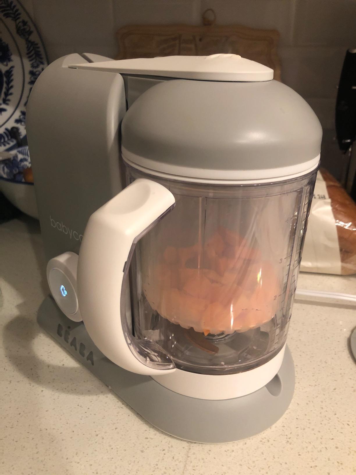BEABA Babycook Solo 4 in 1 Baby Food Maker, Puree Steamer and Blender for Purees, Grinder with Auto Steam Cooking, Lrg Capacity 1,100 mL/ 37 oz, 27 Servings in 20 Mins, Charcoal customer photo 2
