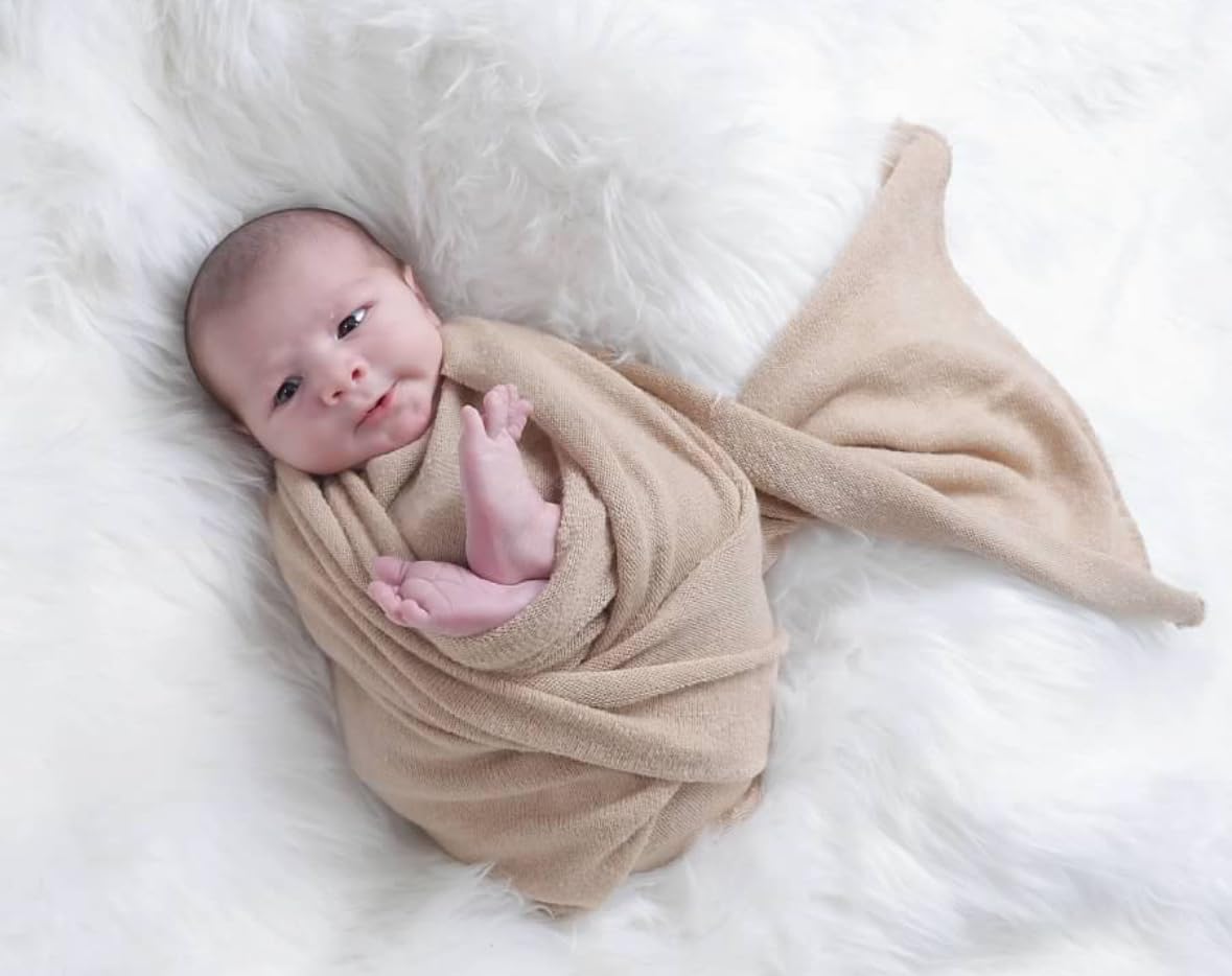 Zeroest Newborn Photography Wrap - Newborn Photoshoot Props for Boys & Girls - Stretch Knit Blanket for Baby Photo Prop customer photo 1