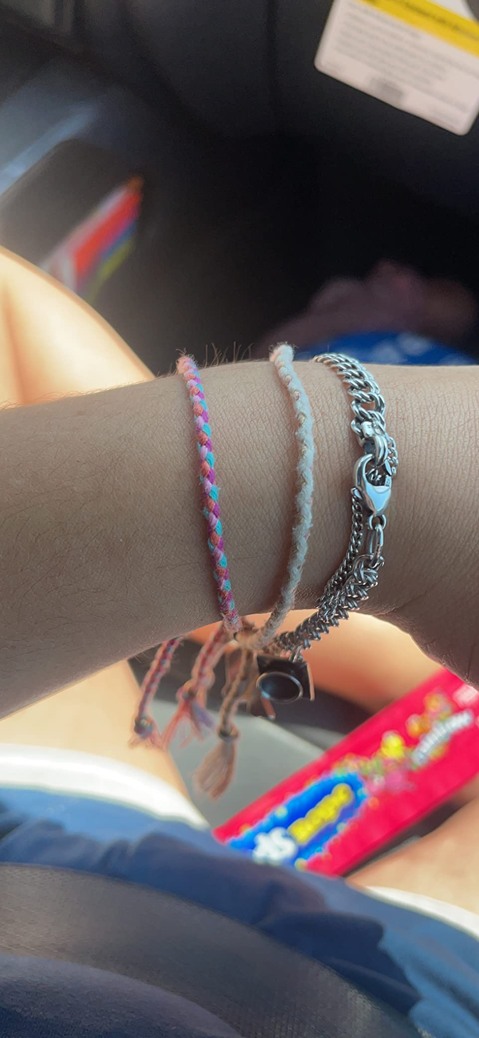 Hicarer 28 Pieces Woven Wrap Friendship Bracelets Handmade Boho Braided Friendship Anklets Adjustable Colorful Beaded String Bracelet customer photo 2