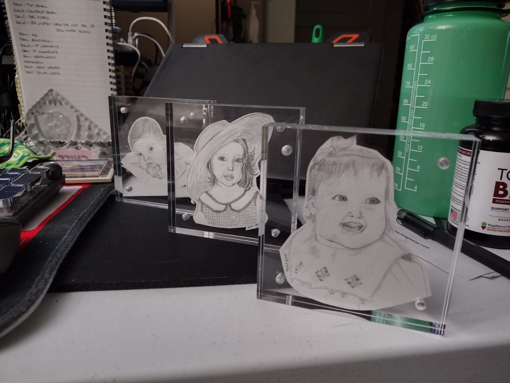 AITEE 4x6 Acrylic Picture Frames 3 Pack, 20% Thicker Block, Clear Picture Frames Freestanding Double Sided Magnetic Acrylic Lucite Frameless Transparent Square Frame Gift for Desktop Display customer photo 1