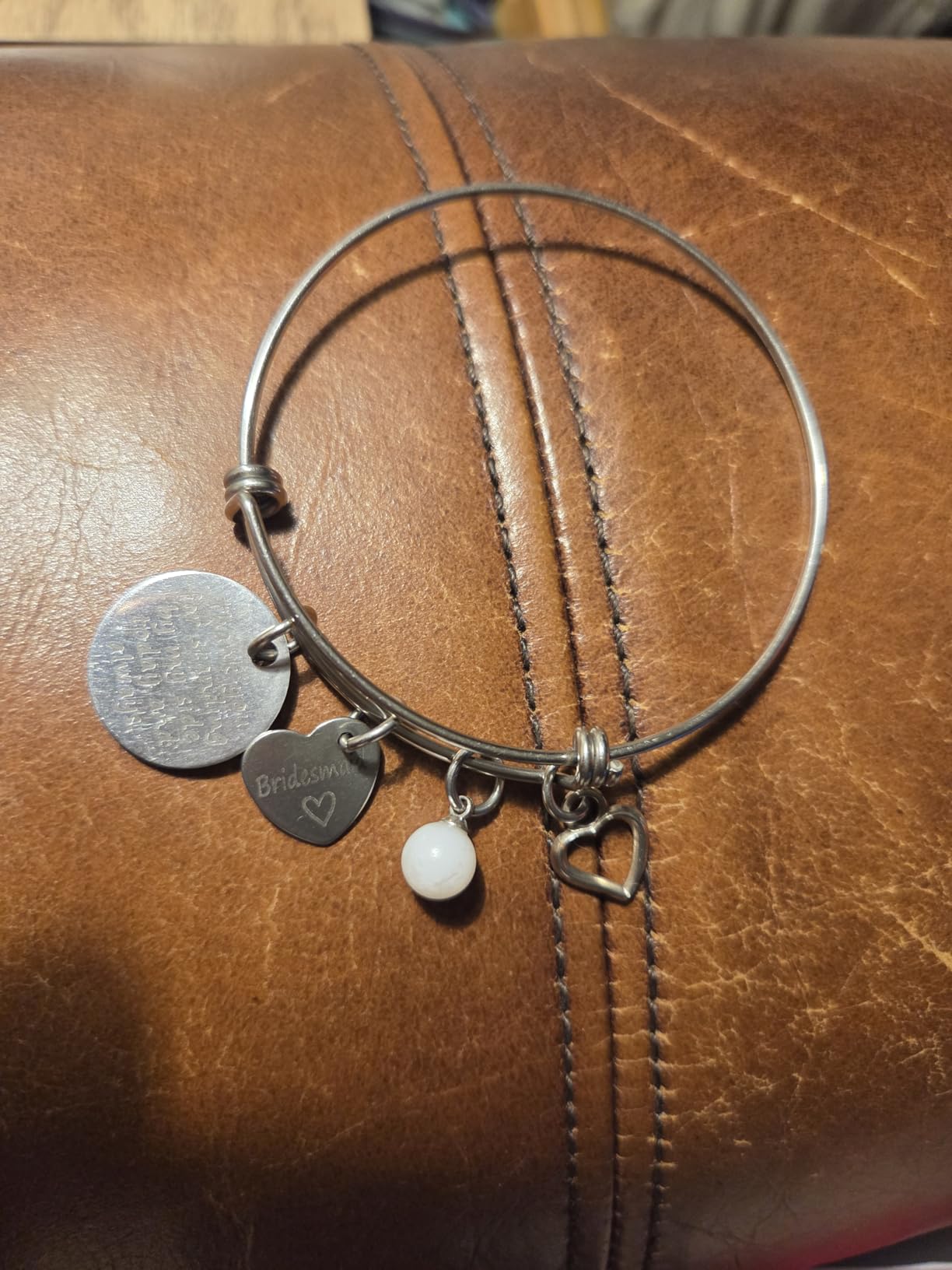 Bridesmaid Gifts Thank You for Standing by My Side Bangle Maid of Honor Adjustable Bracelet Wedding Gift for Best Friends Sister Thank You Gift Bridesmaids Gifts From Bride Bridesmaid Bracelets customer photo 2