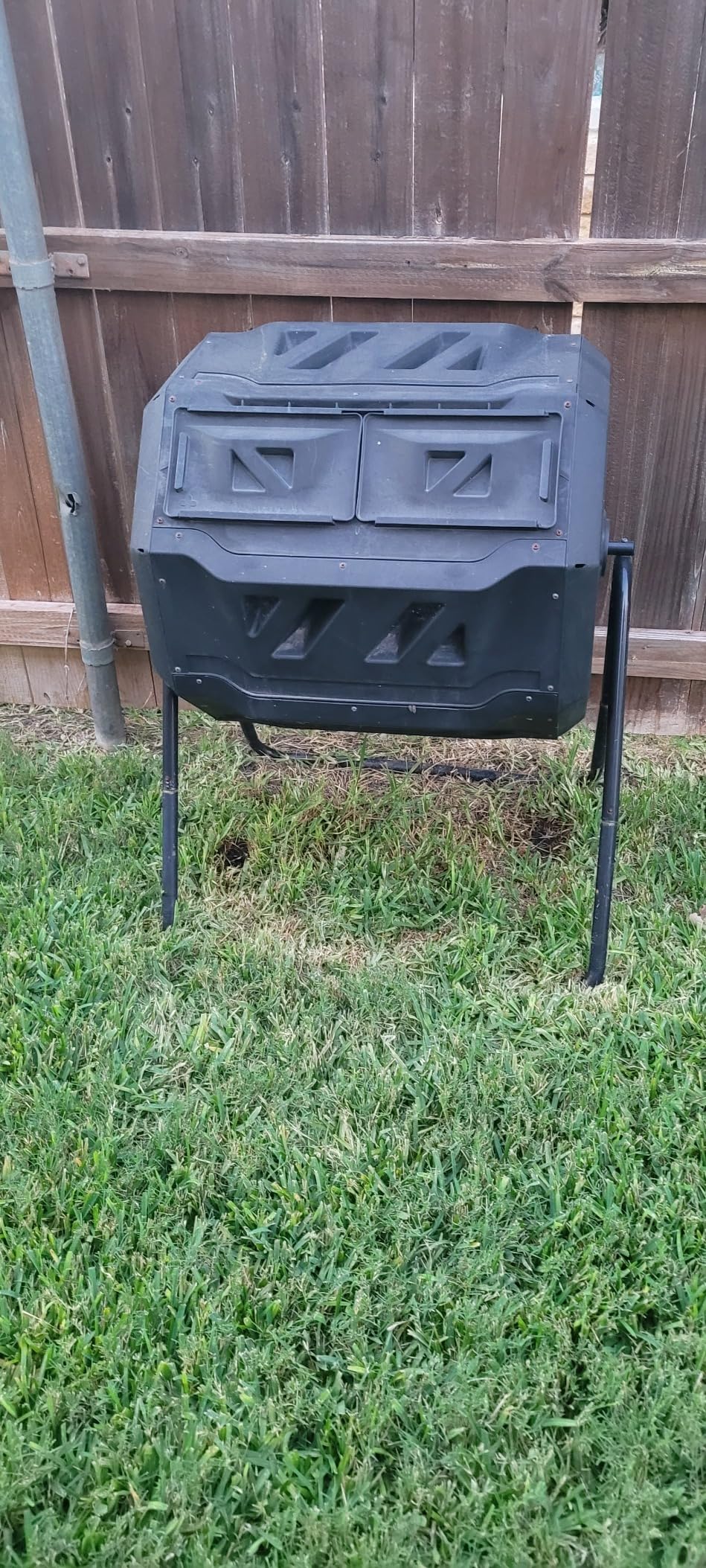Nova Microdermabrasion 43 Gallon Compost Tumbler Bin Composter Dual Chamber BPA Free Compost Bin Outdoor Rotating Garden Yard Waste Bins customer photo 1