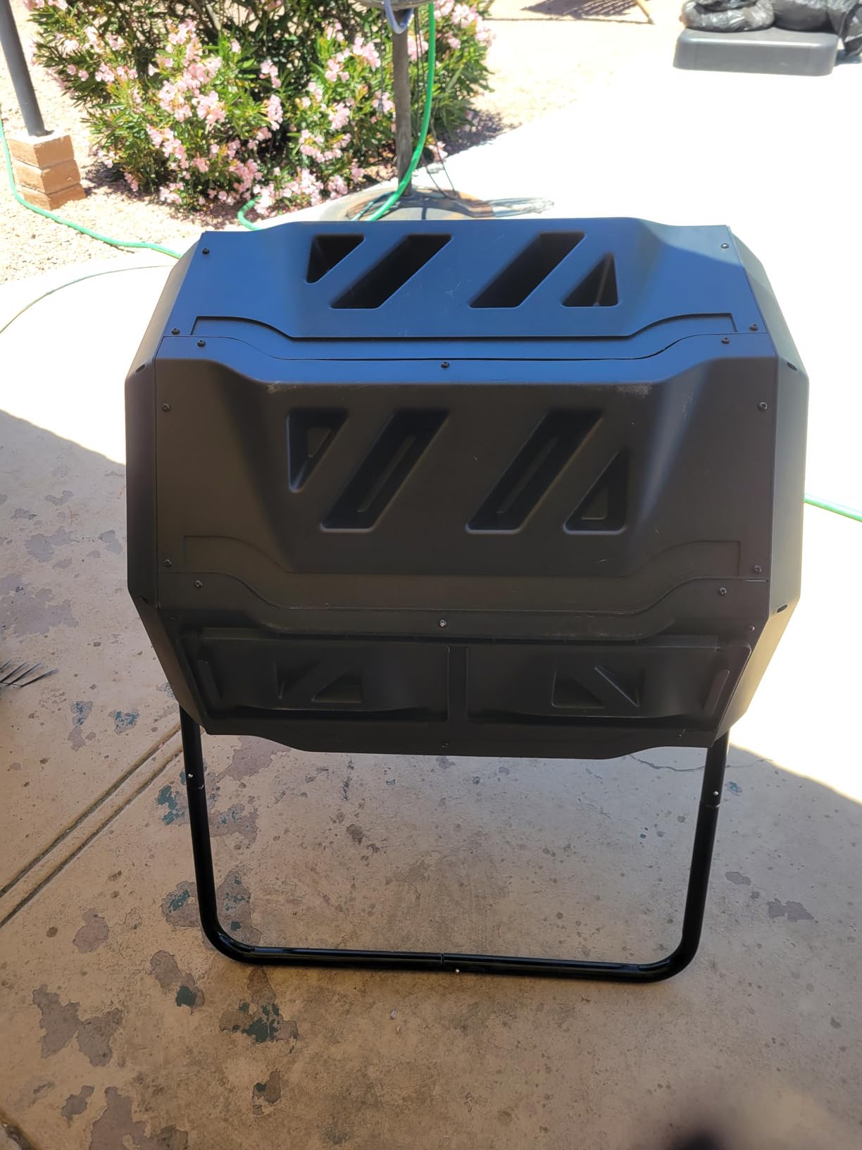 Nova Microdermabrasion 43 Gallon Compost Tumbler Bin Composter Dual Chamber BPA Free Compost Bin Outdoor Rotating Garden Yard Waste Bins customer photo 2